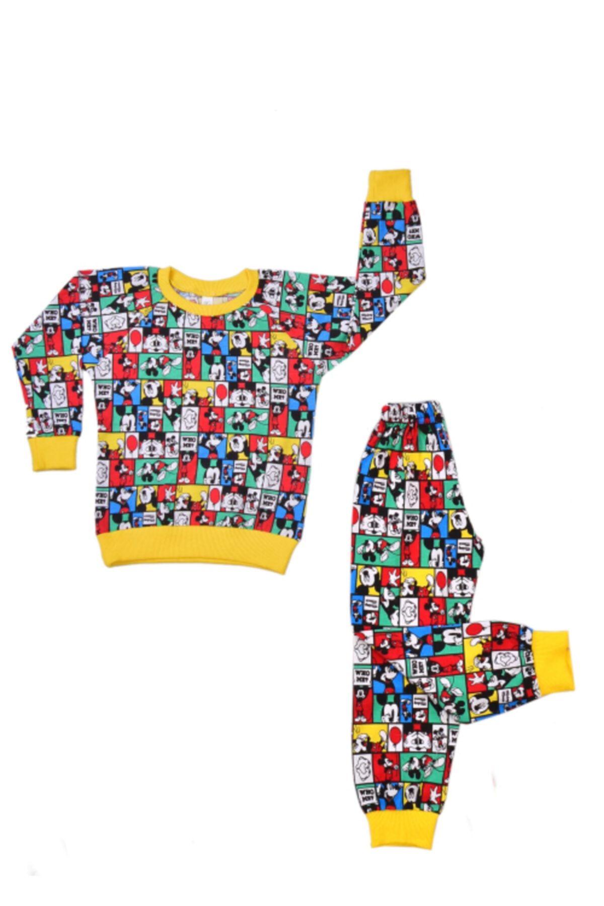Tarık Unisex Çocuk Renkli Pijama Takımı