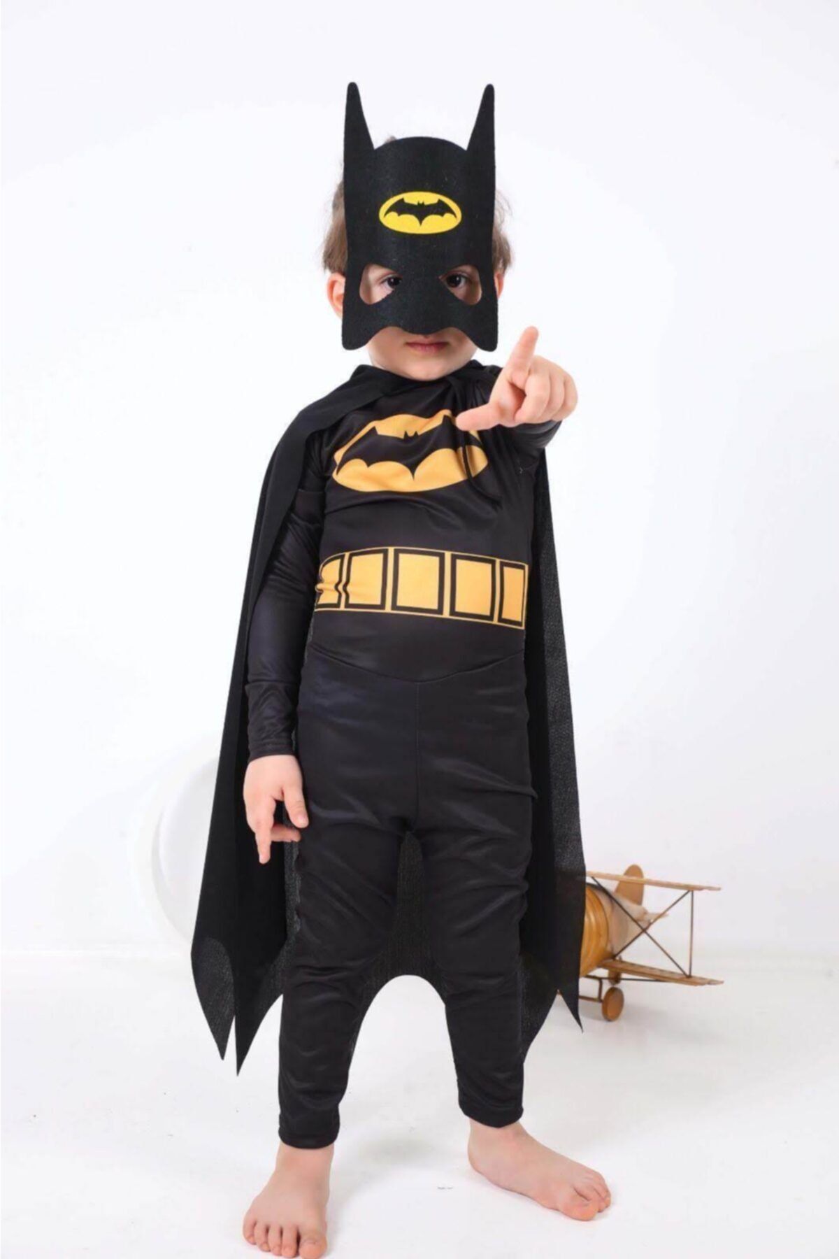 Genel Markalar Erkek Çocuk Siyah Batman Kahraman Kostümü