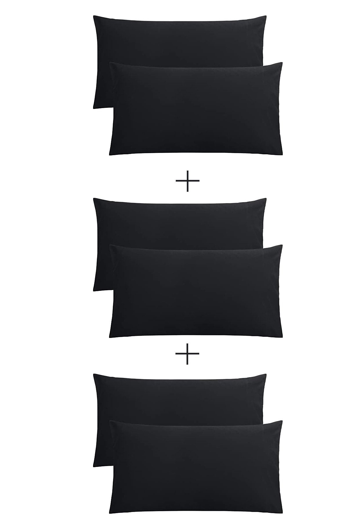 StellaFlavo Stella Flavo 6'lı Yastık Kılıfı 50x70+20cm Kapaklı Siyah-siyah-siyah