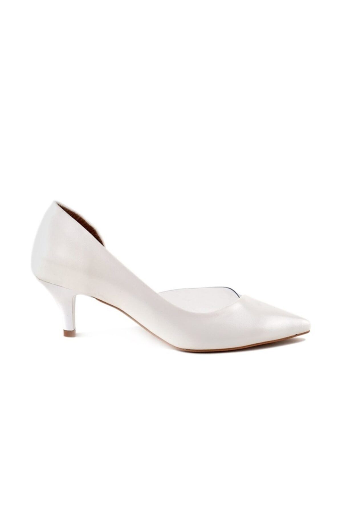 luvishoes 453 Beyaz Lara Kadın Topuklu Ayakkabı