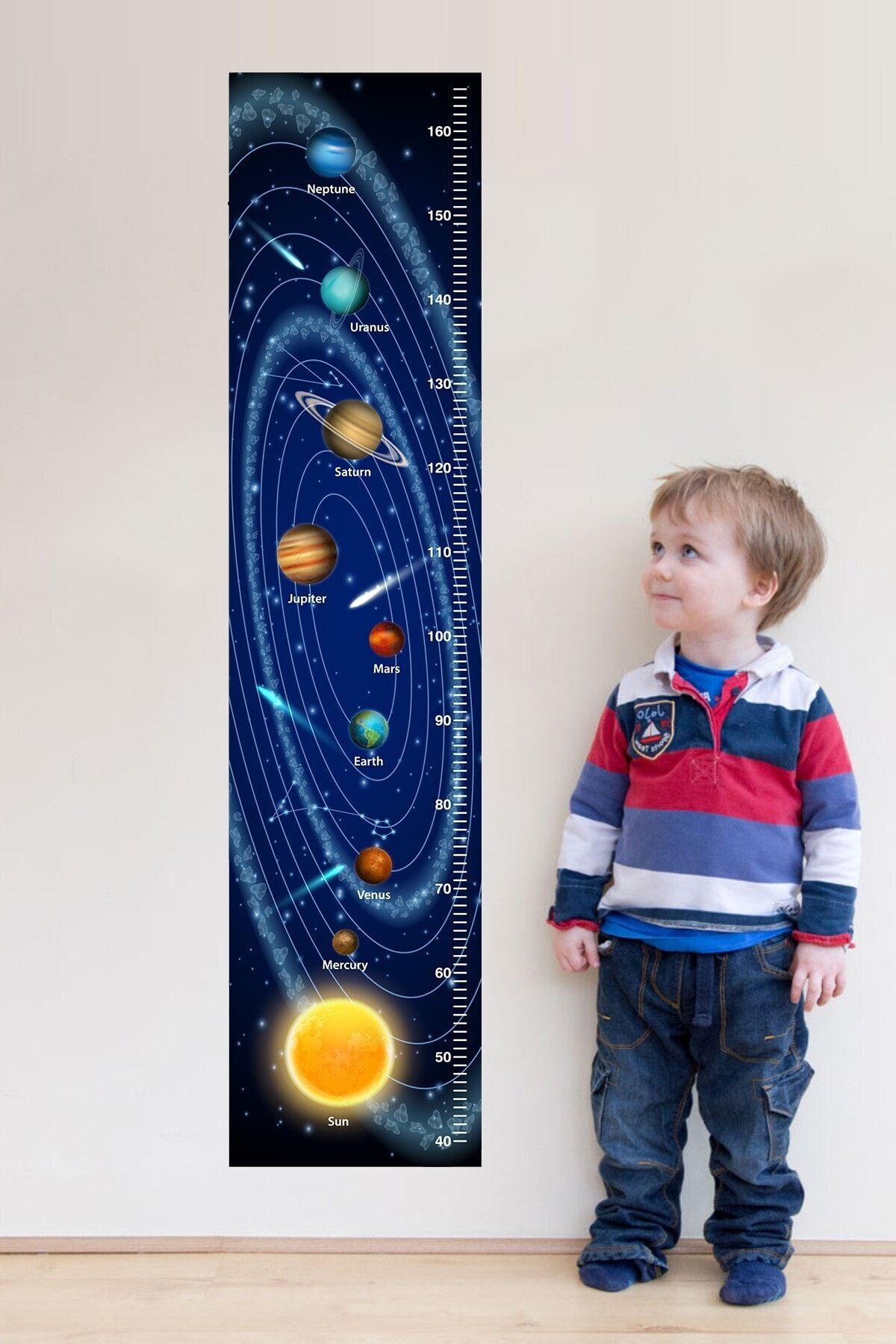 Dekor Loft Uzay Ve Gezegenler Boy Ölçer Sticker