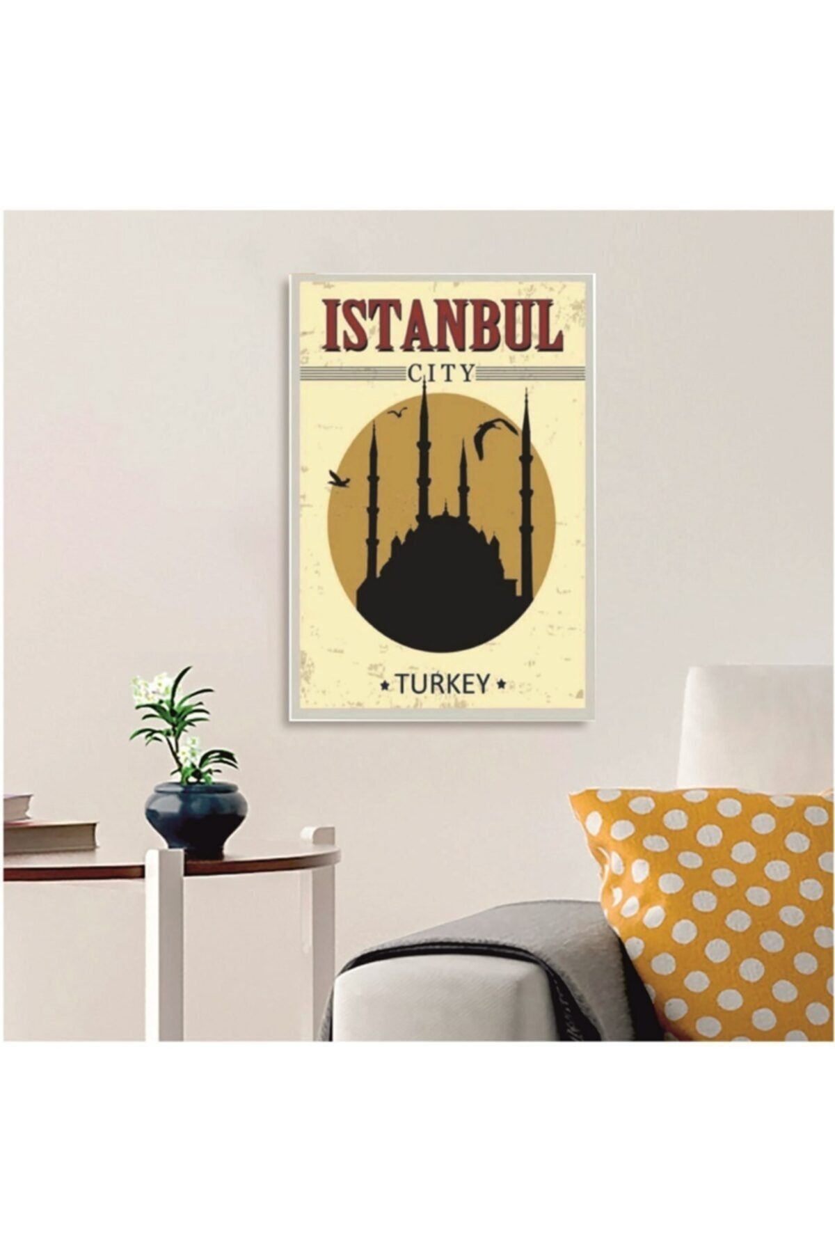 FERMAN HEDİYELİK Istanbul Ahşap Retro Poster 17,5x27,5 Cm