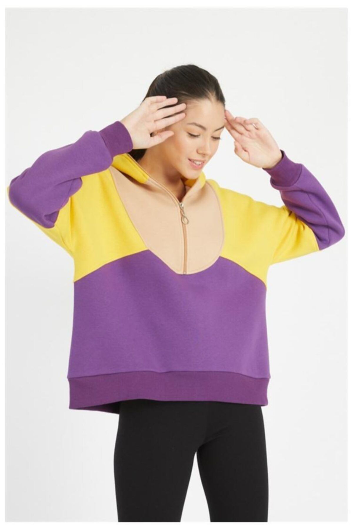 Seku Store Kadın Lila Oversize Sweatshirt