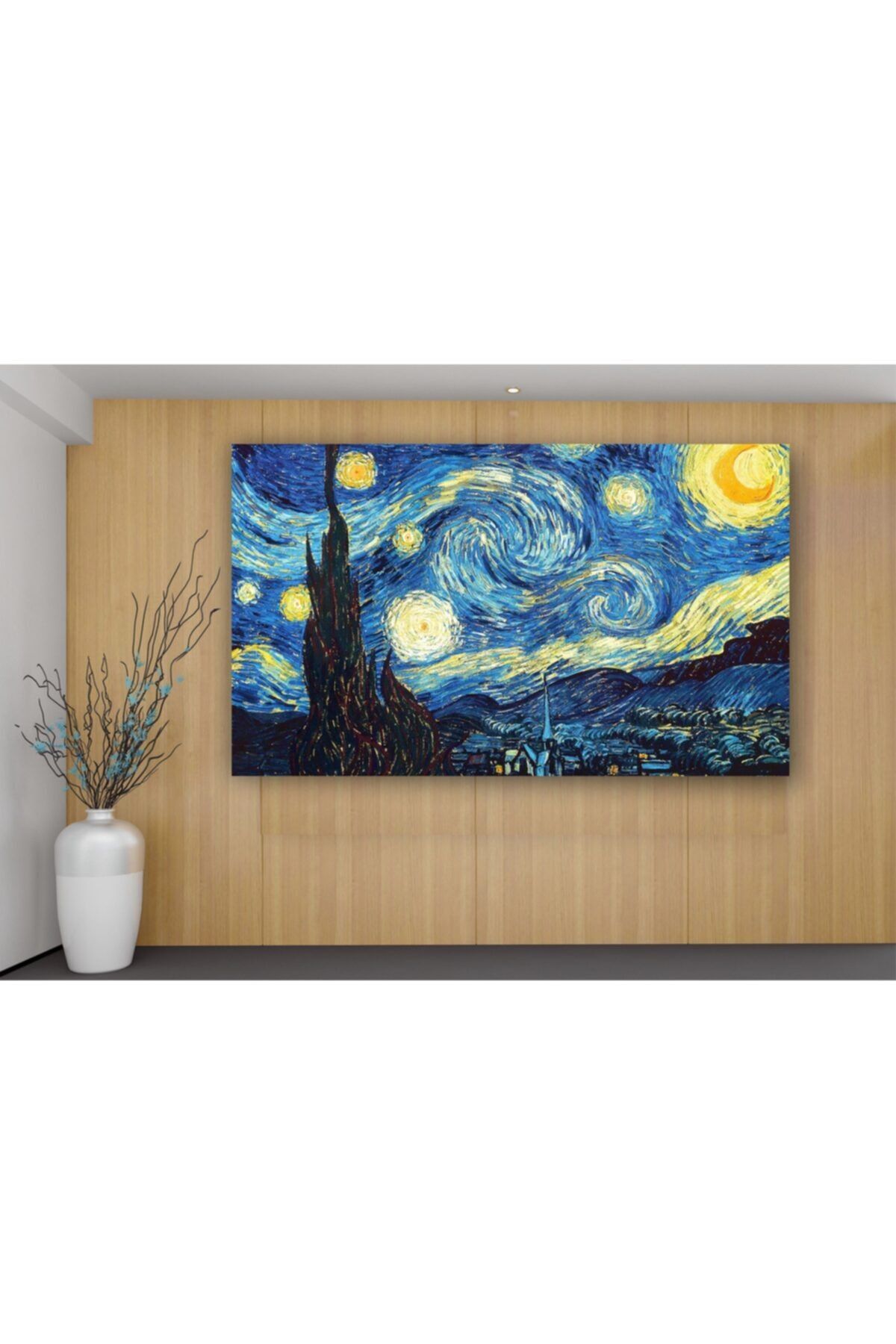 kanvasnes Van Gogh Yıldızlı Gece - Her Mekana Uygun Dekoratif Kanvas Tablo