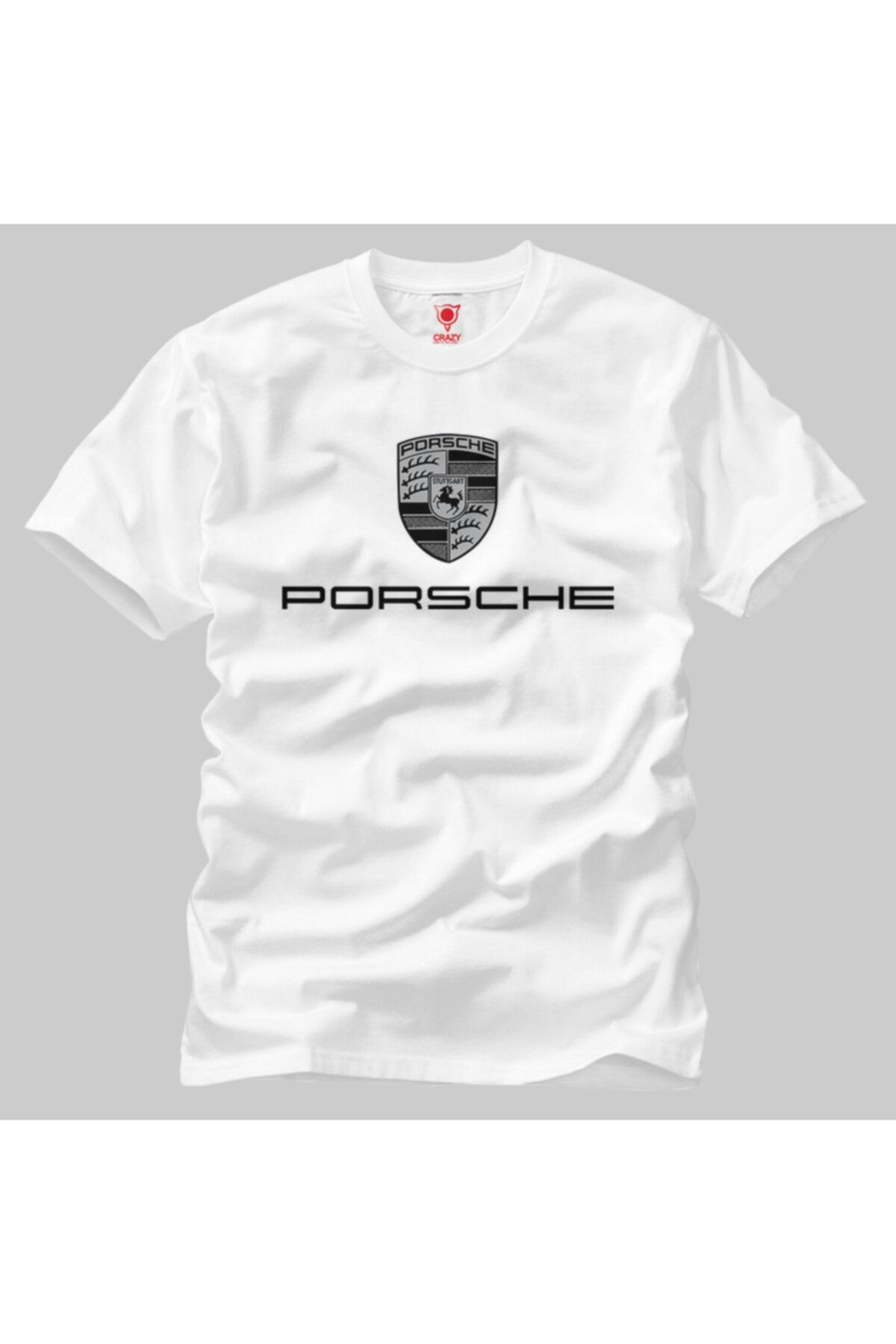 Crazy Porsche Black Logo Erkek Tişört