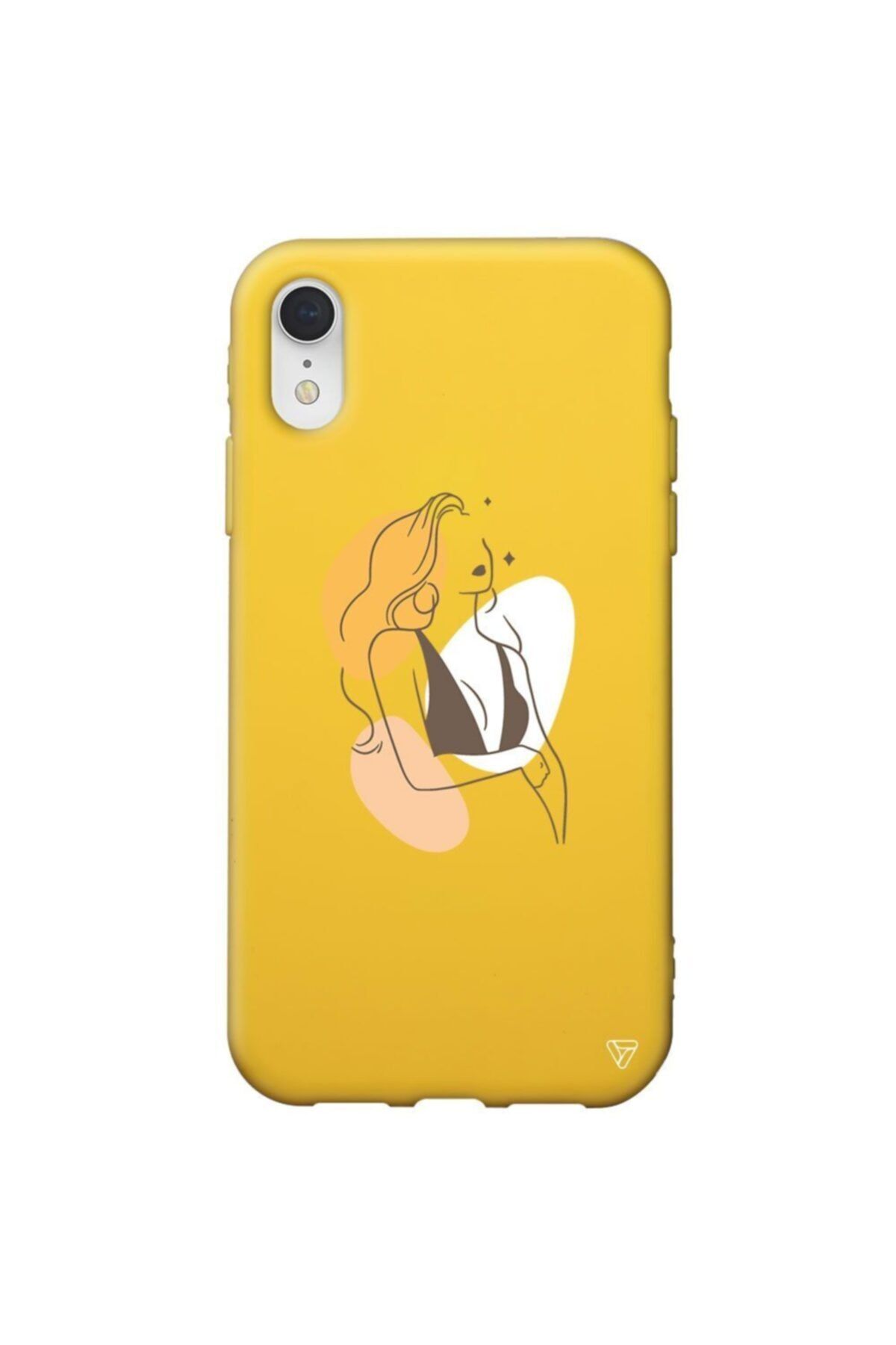 Trihed Iphone Xr Sarı Renkli Silikon Dream Girl Telefon Kılıfı