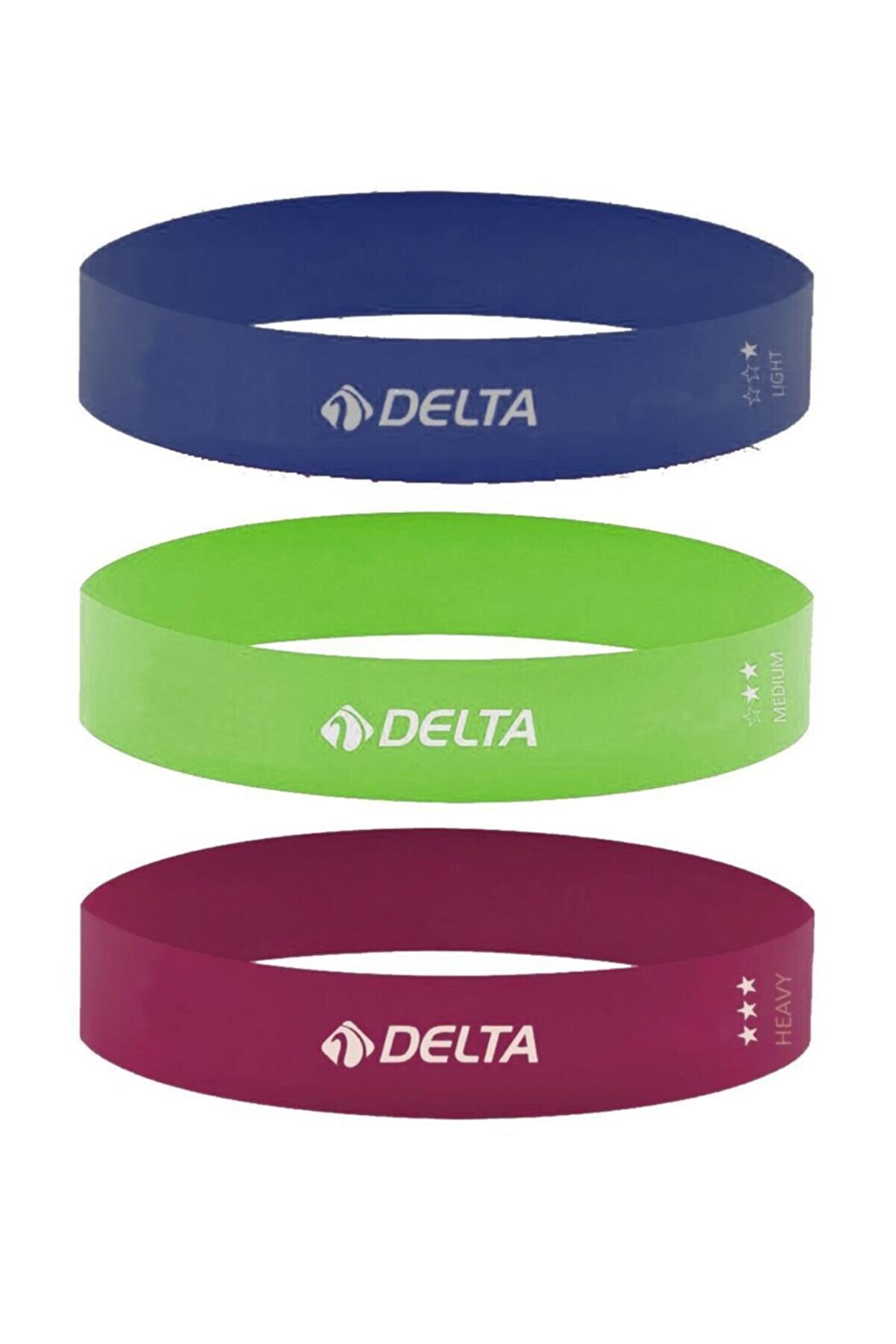 Delta Latex 3'lü Aerobik Pilates Direnç Egzersiz Bandı Squat Çalışma Lastiği