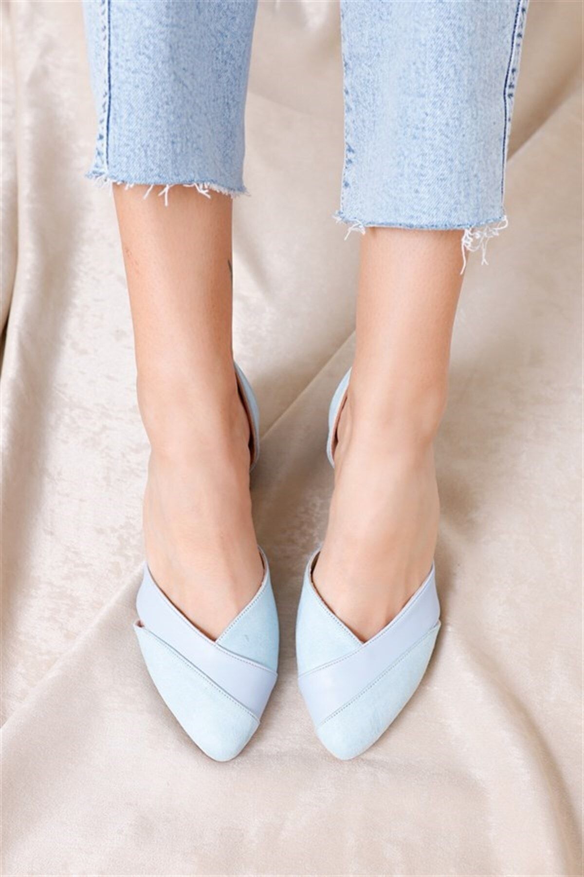 Hayalimdeki Ayakkabı Leslie Topuklu Bebe Mavisi Süet-cilt Ayakkabı