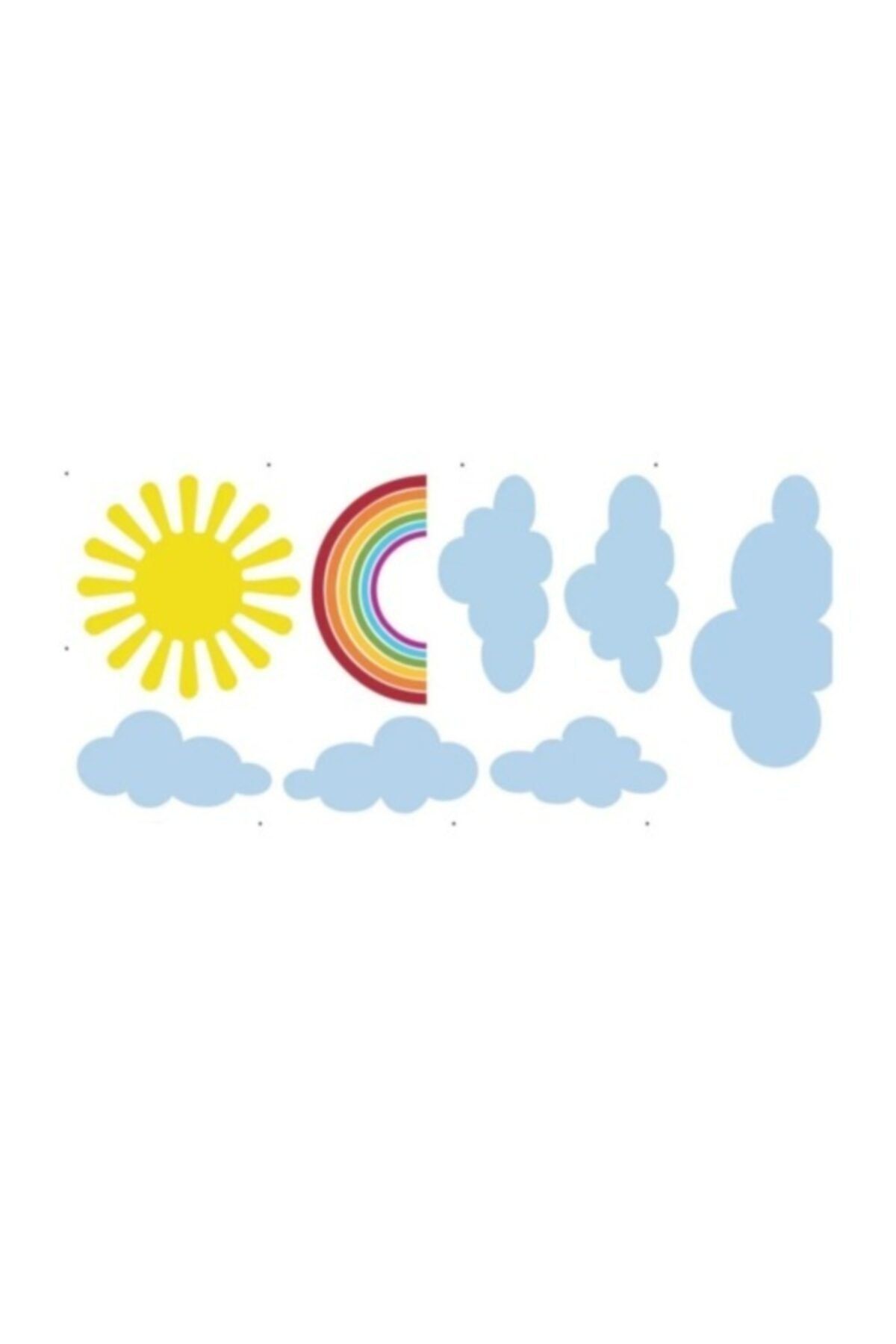 Walldeco Gökkuşağı Güneş Ve Bulutlar Bebek Çocuk Odası Duvar Sticker