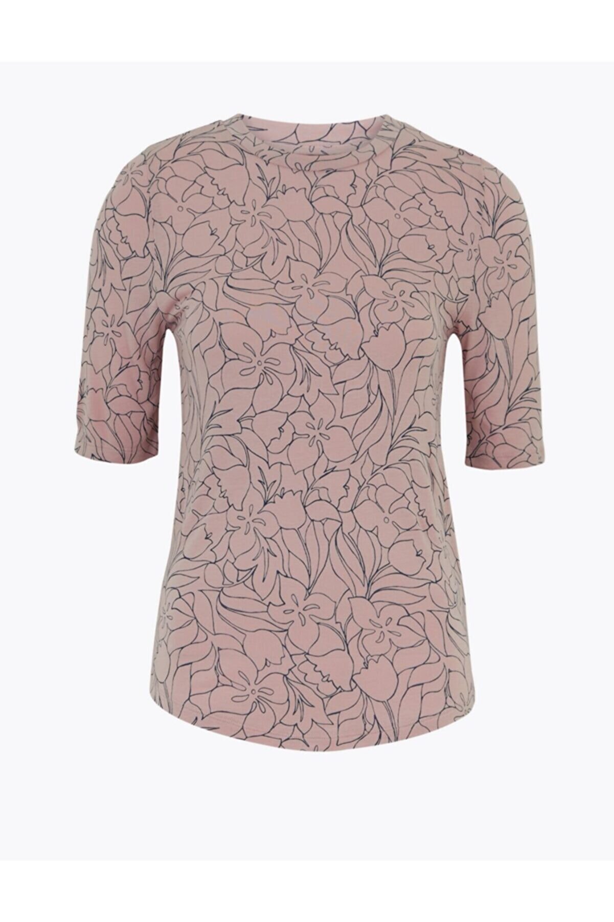 Marks & Spencer Çiçek Desenli Kısa Kollu T-shirt