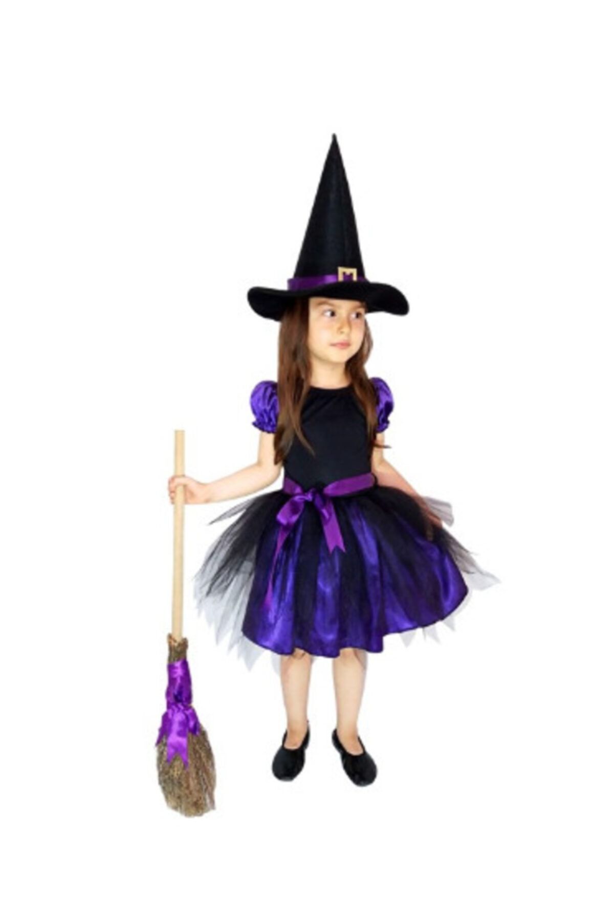 KOSTÜMCE Halloween Tatlı Cadı Kostümü Mor