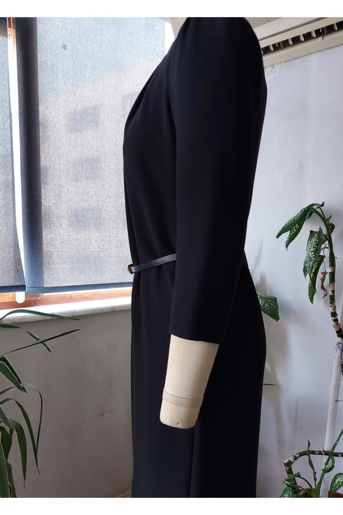 Bosca Truvakar Kol Yuvarlak Yaka Pile Detaylı Kalın Krep Elbise
