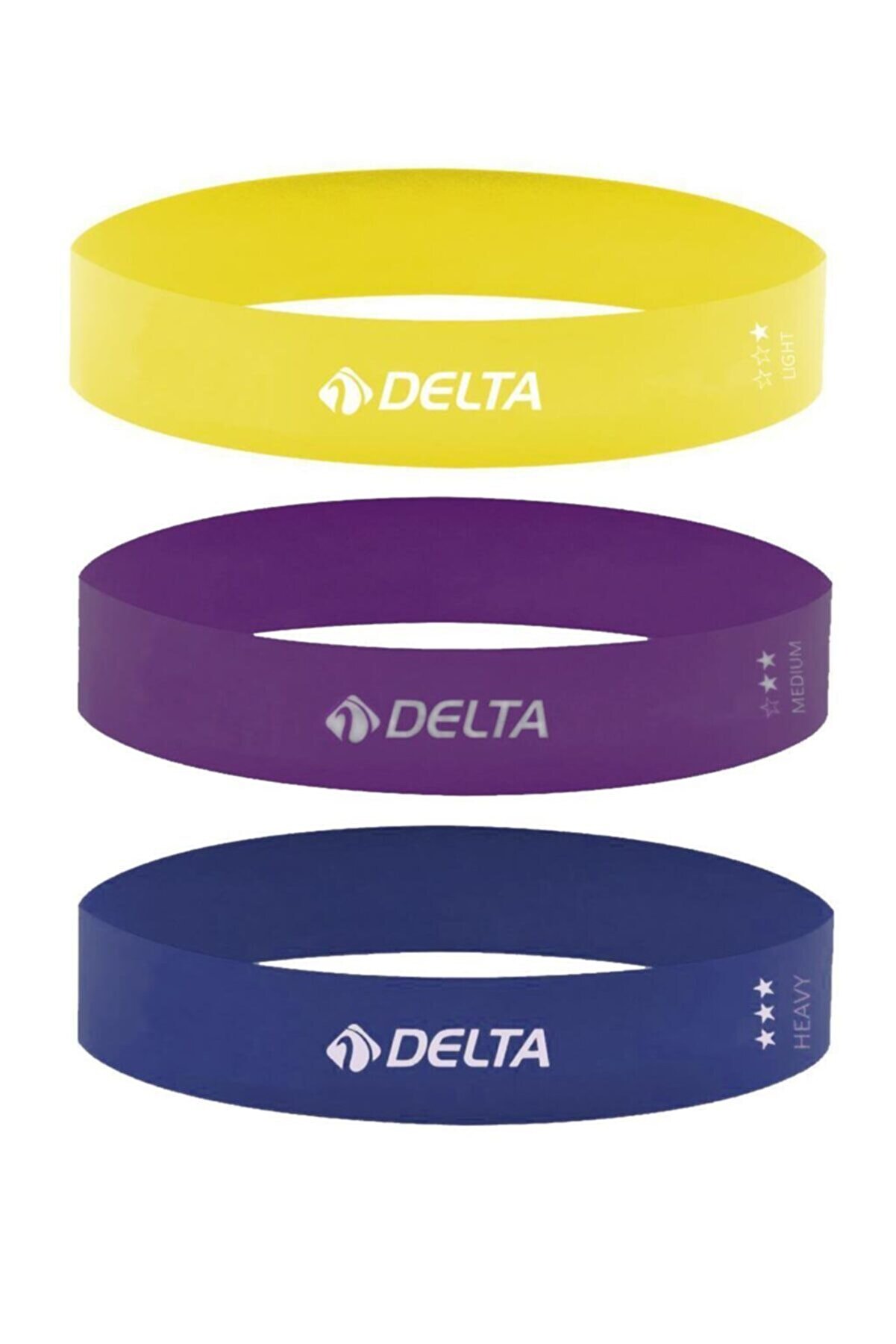 Delta Latex 3'lü Aerobik Pilates Direnç Egzersiz Bandı Squat Çalışma Lastiği