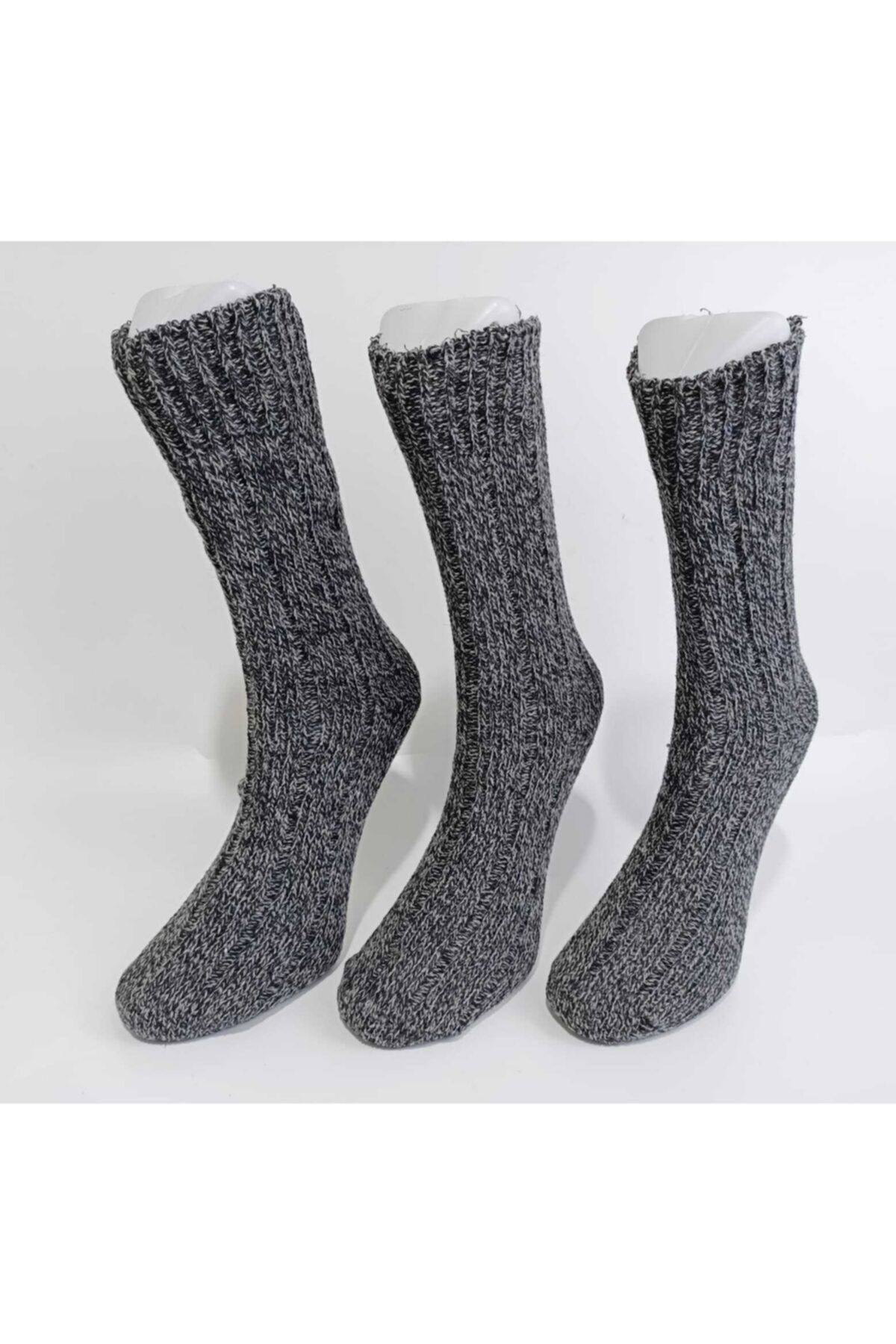 Shocks Erkek 3'lü Kışlık Antrasit Fitilli Yün Çorap
