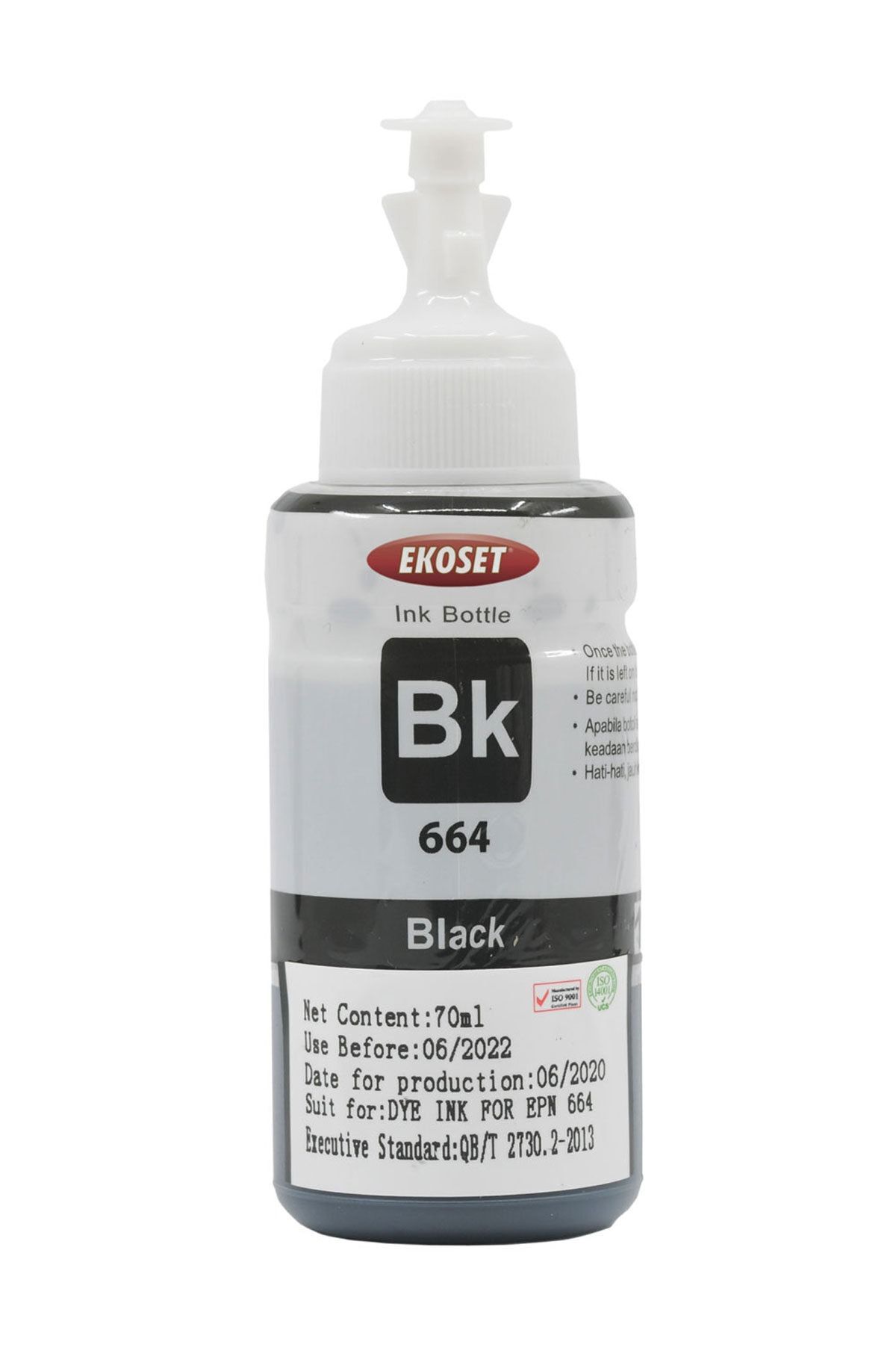 ekoset Epson L382 L386 L455 L486 L550 L565 Uyumlu Siyah Mürekkep 70 ml