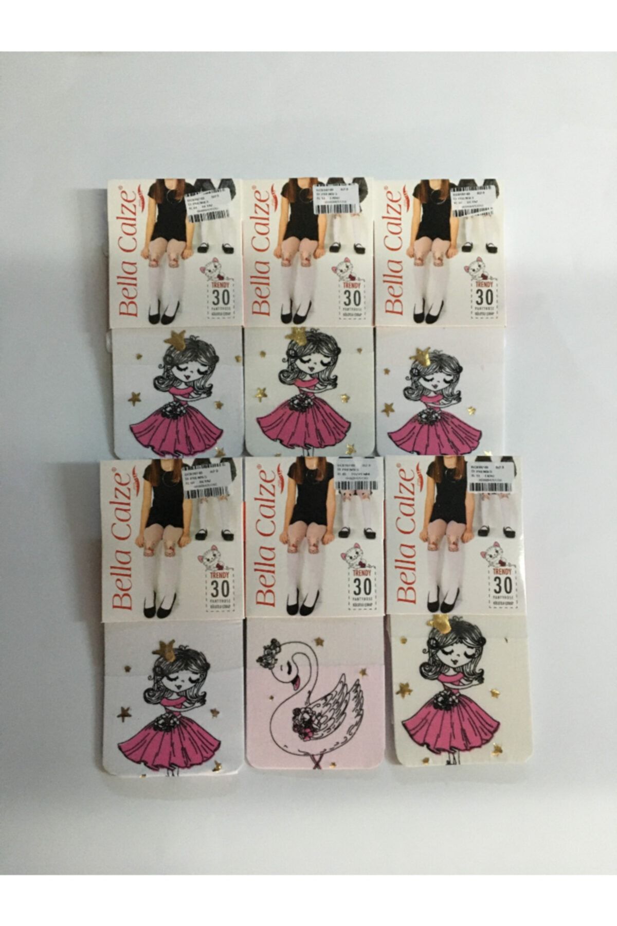 Bella Calze Çocuk Micro 50 Balerin Kız Desenli 6'lı Külotlu Çorap