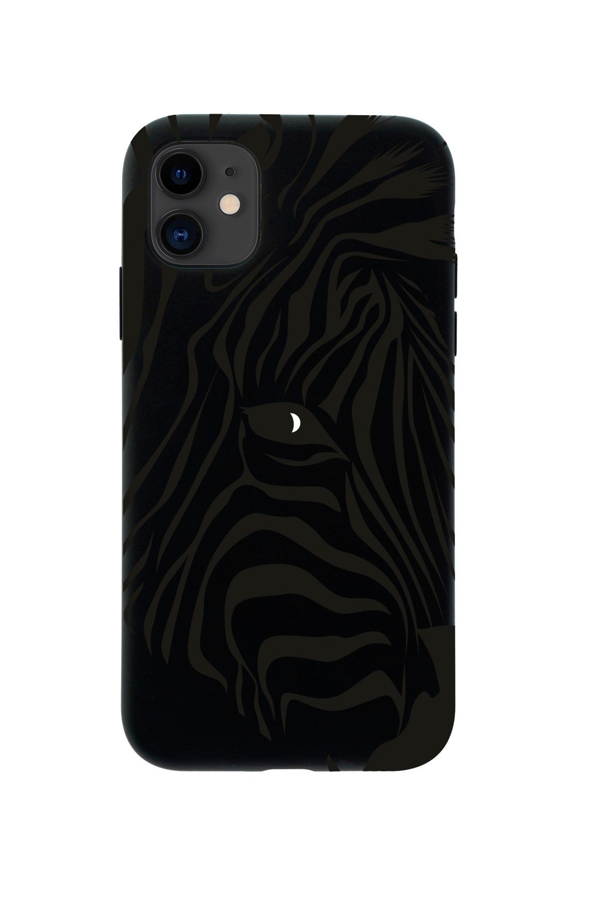 butikcase Iphone 11 Zebra Head Tasarımlı Siyah Telefon Kılıfı