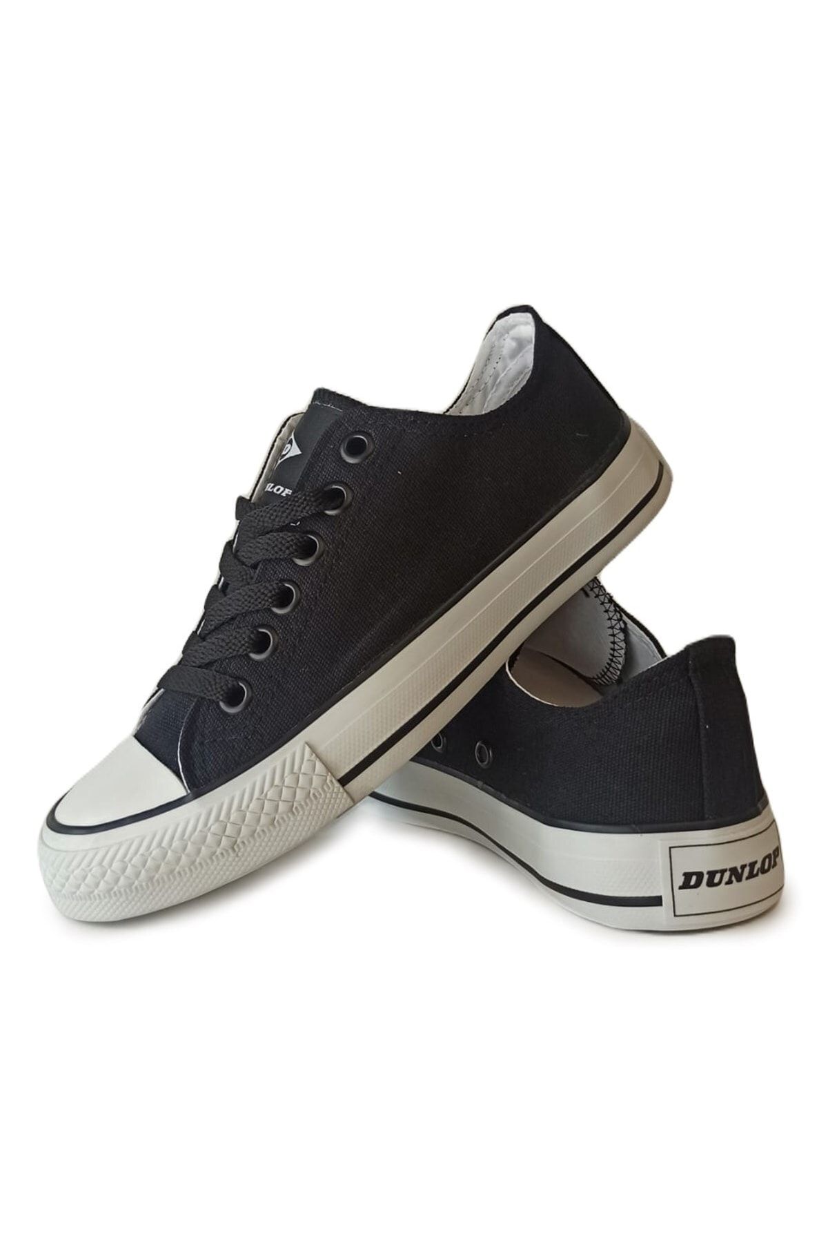 Dunlop Kadın Sneaker Günlük Keten Spor Ayakkabı Siyah Beyaz 1424 V1