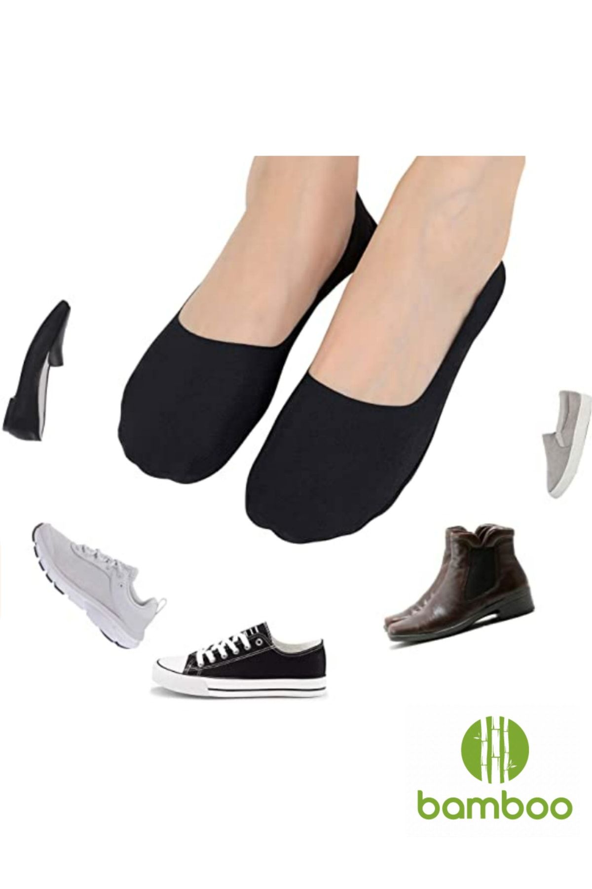 socksbox 5'li Bambu Dikişsiz Unisex Silikonlu Babet Çorabı (görünmez)