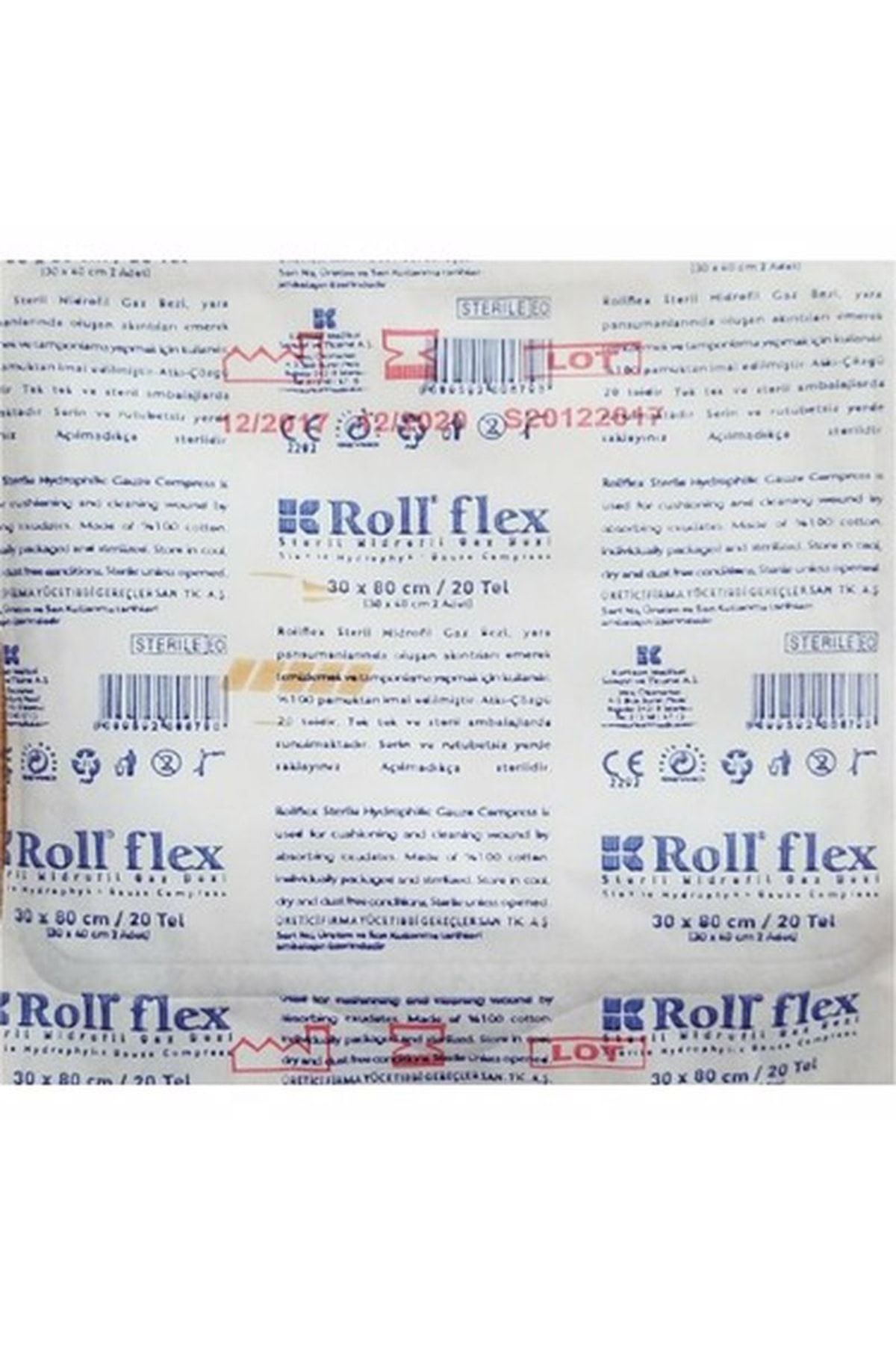 Roll Flex Steril Hidrofil Gazlı Bez 30x80 cm