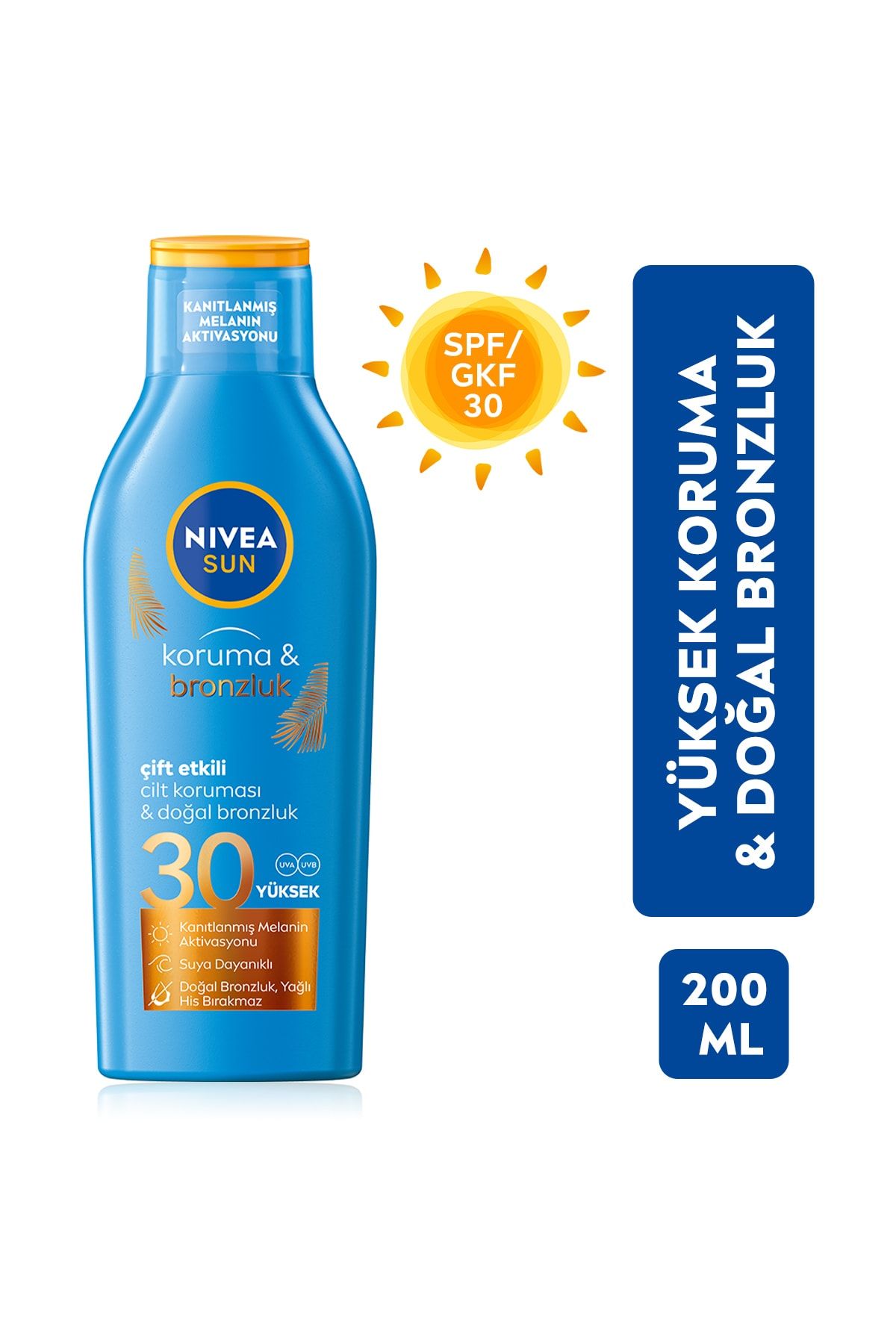 Sun Spf 30 Koruma & Bronzluk Güneş Losyonu 200ml Yüksek Güneş Koruması Ve Doğal Bronzlaştırıcı_0