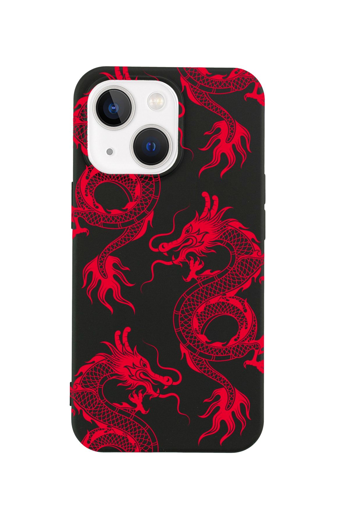 butikcase Iphone 13 Ejderya Tasarımlı Siyah Telefon Kılıfı
