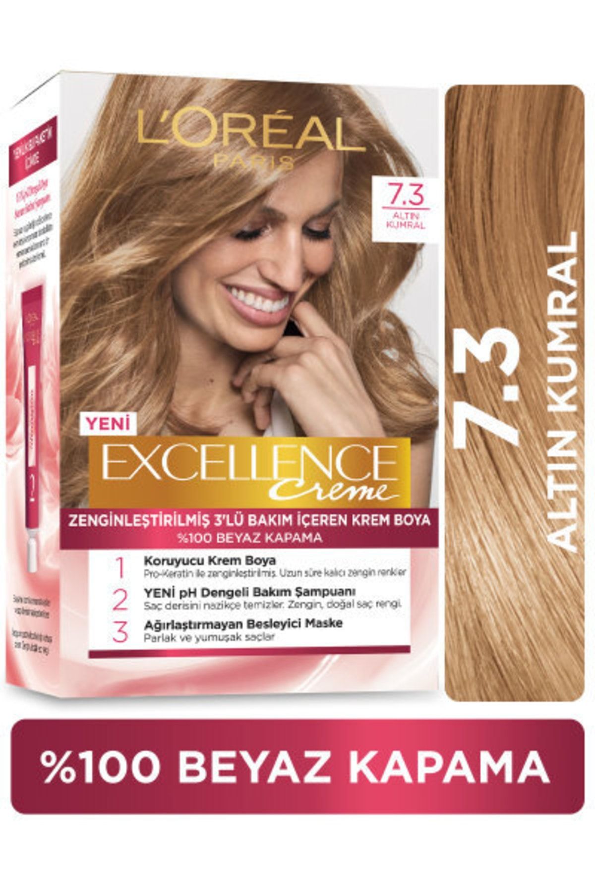 L'Oreal Paris L'oréal Paris Excellence Creme Saç Boyası - 7.3 Altın Kumral