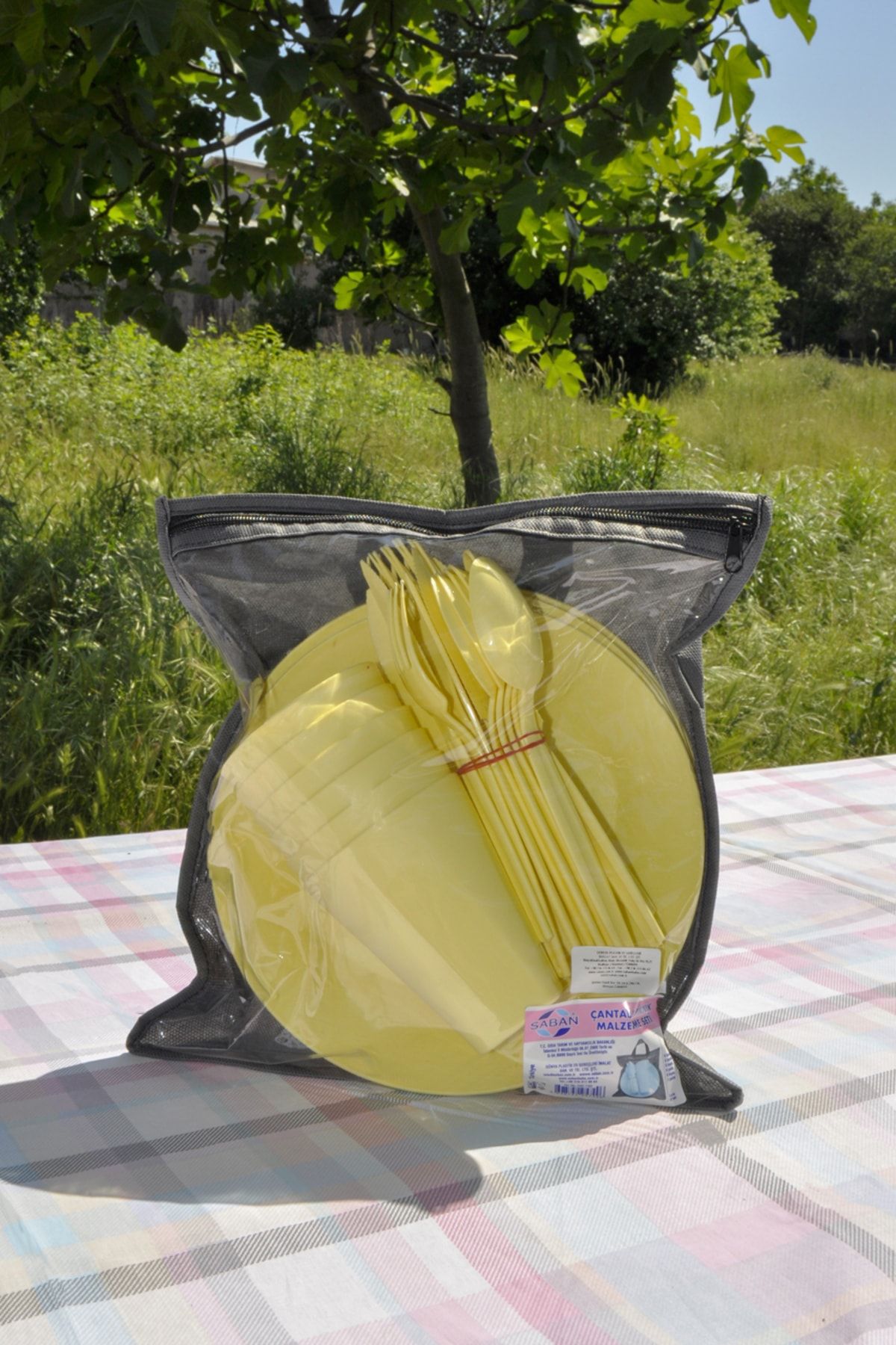 Saban Çantalı Piknik Seti Sarı 30 Parça