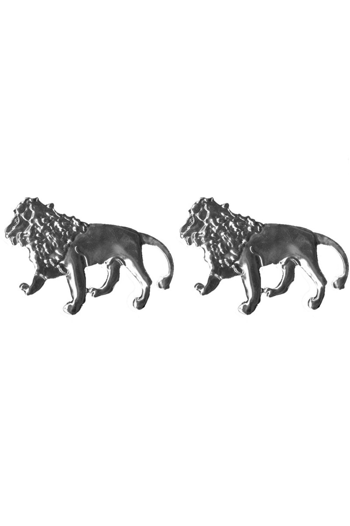 Genel Markalar Aslan Logo Araba - Aslan Amblem - Aslan Krom Sticker - Dekoratif Araba Aslan Krom Sticker - Gümüş