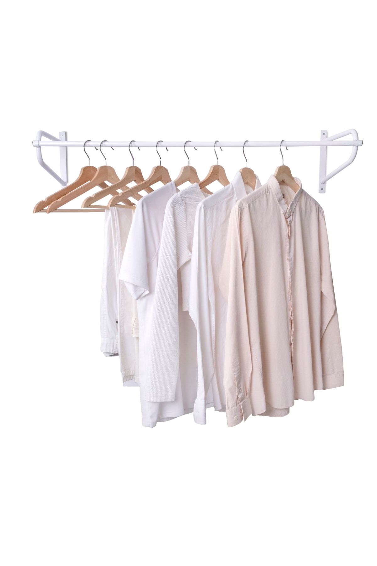 VegaDekor Beyaz Metal Duvara Monte Askılık Elbise Askılığı Konfeksiyon Askılığı Duvar Askısı Kıyafet Askılığı