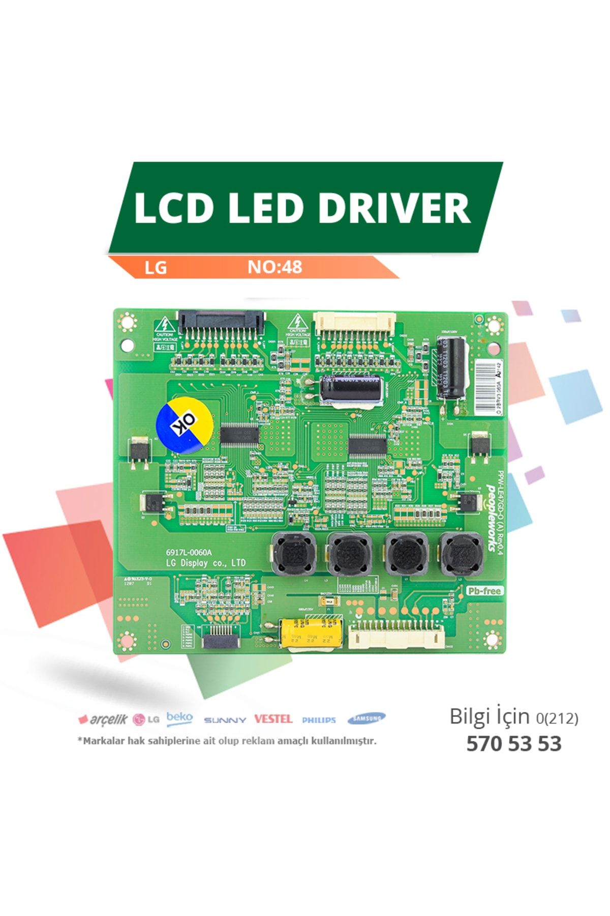 LG Lcd Led Driver Lg (6917L-0060A,PPW-LE47GD-O(A) Rev0.4) (LC470EUN SD F1) (NO:48)