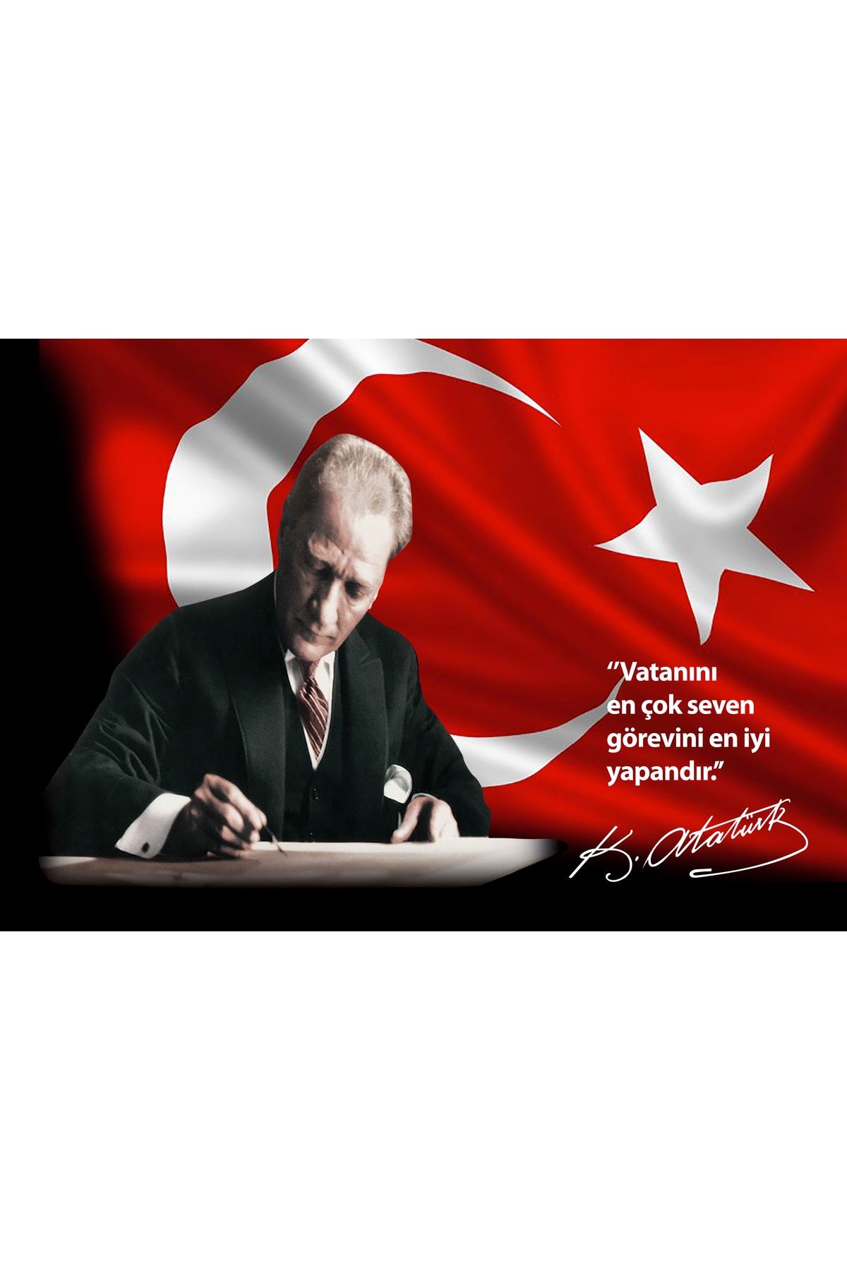 Genel Markalar DU TO Atatürk Kanvas Tablo Ata-091-vatanını_en_c?ok_seven