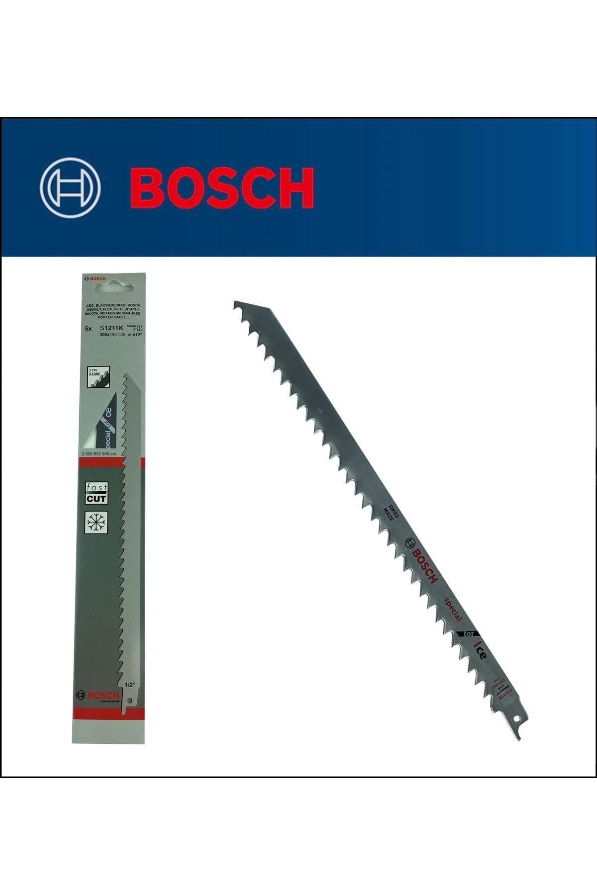 Bosch - Tilki Kuyruğu Bıçağı S 1211 K - Buz Ve Kemik Kesme 1'li Paket