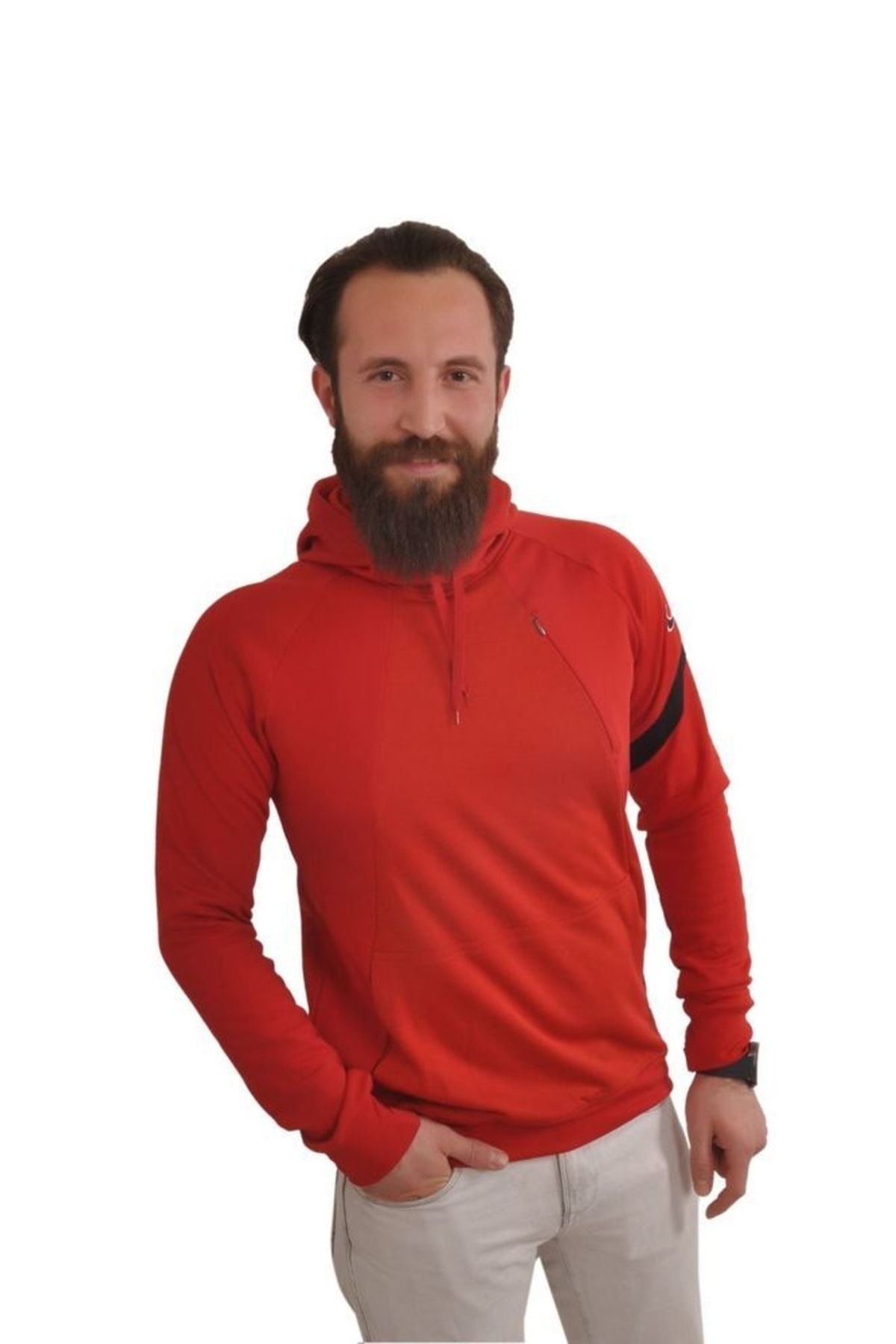 Nike Dry Acd Hoodie Po Fp Ht Erkek Kırmızı Futbol Sweatshirt Cq6679-688