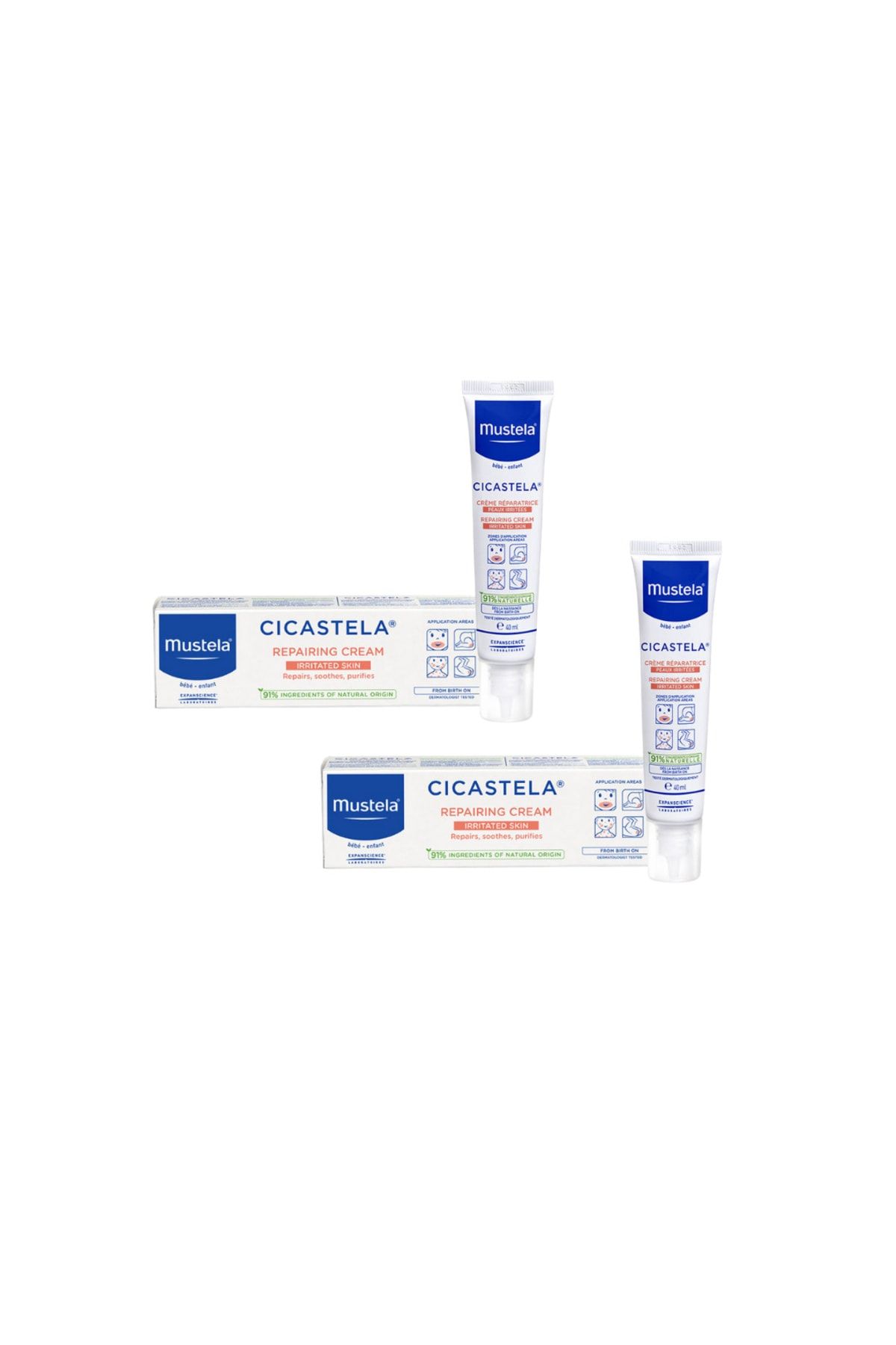 Mustela Onarıcı Bakım Kremi Cicastela Repairing Cream 40ml 2 Adet