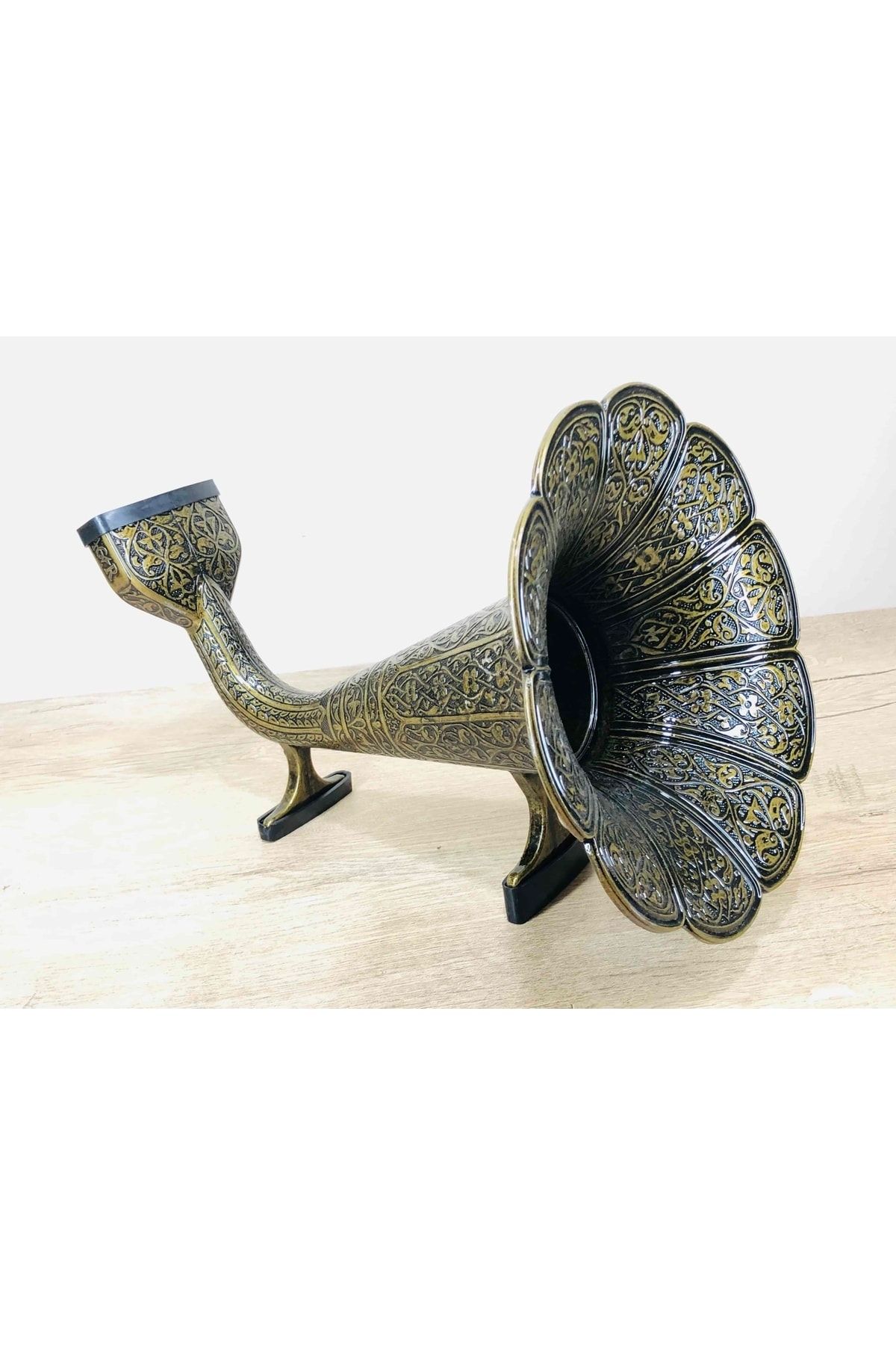 Kelepir Fırsatlar Dekoratif Osmanlı Stili Süslemeli Metal Gramofoni Cep Telefonu Ses Yükseltici Antik Altın Renk