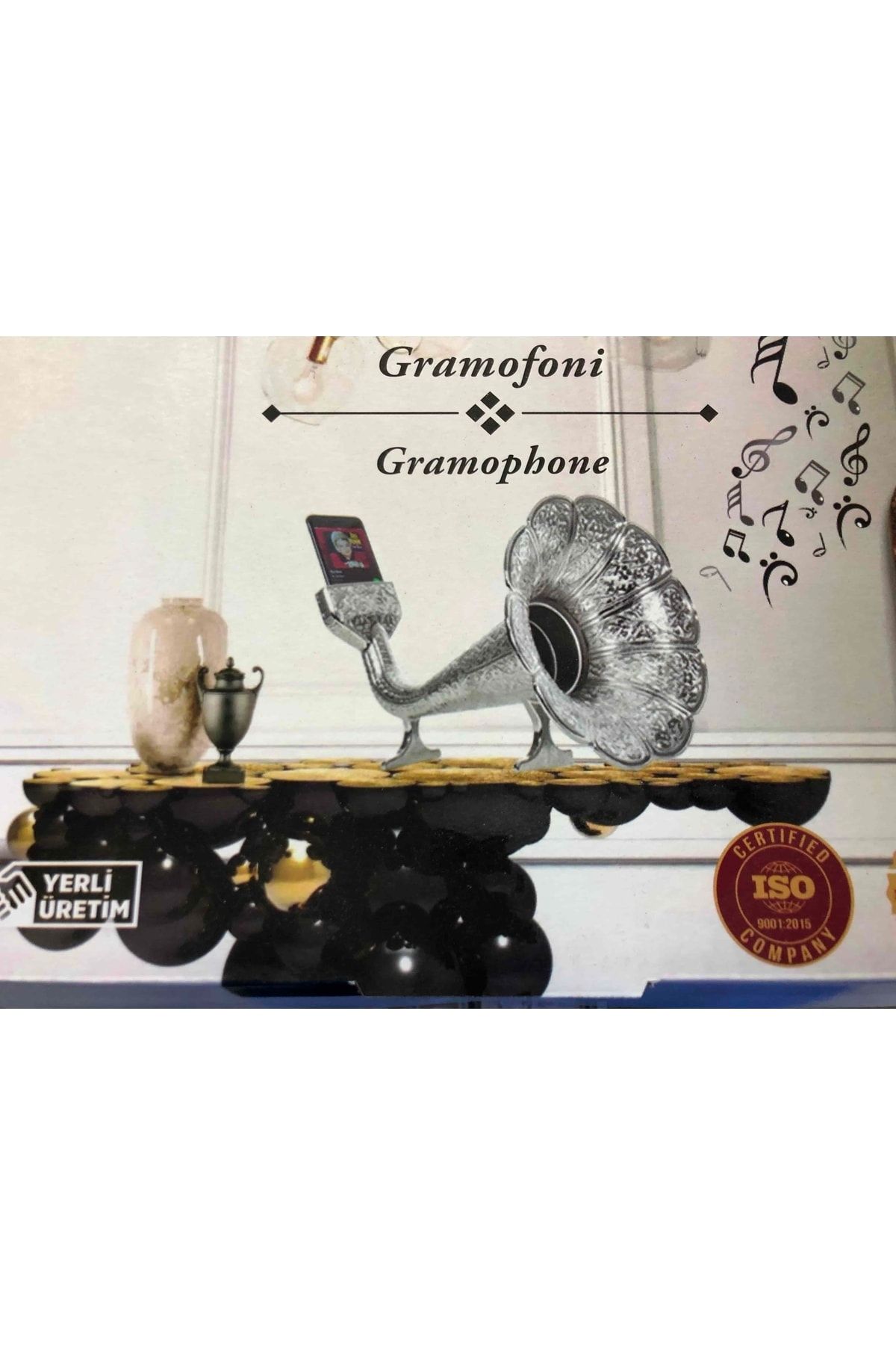 Kelepir Fırsatlar Gümüş Renk Otantik Osmanlı Tarzı Gramofoni Cep Telefenlarına Uygun Ses Yükseltici