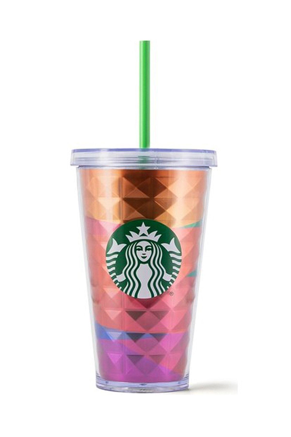 Starbucks Renkli Pipetli Soğuk Içecek Bardağı 473ml