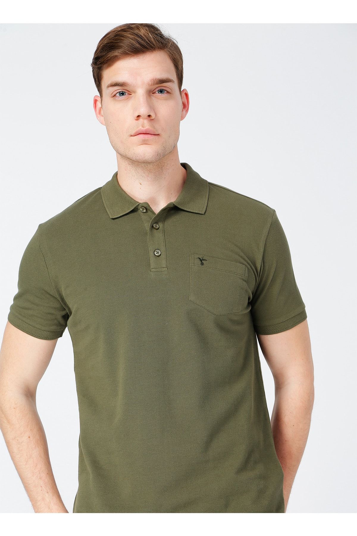 FABRIKA COMFORT Haki Erkek Cepli Polo T-shirt