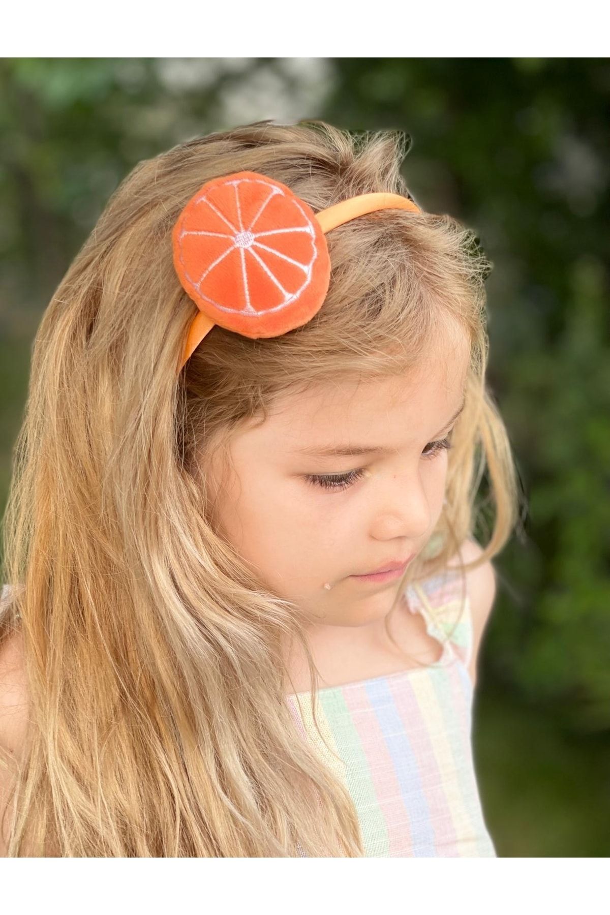 QUEEN AKSESUAR Yeni Sezon Yazlık Sevimli 3d Boyutlu Portakal Neon Turuncu Oranj Taç Çocuk Yetişkin Tacı