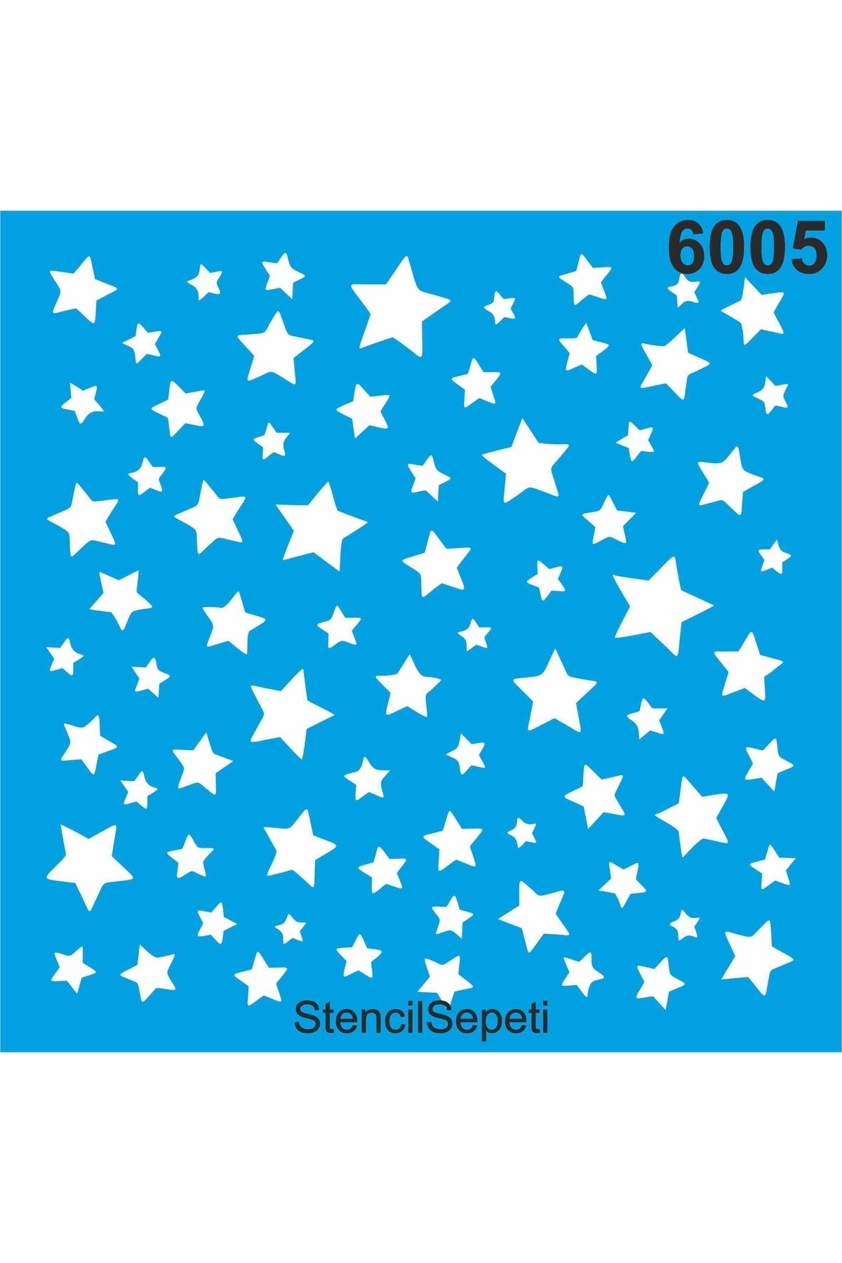 StencilSepeti Yıldızlar - Stencil Boyama Şablonu 20x20cm