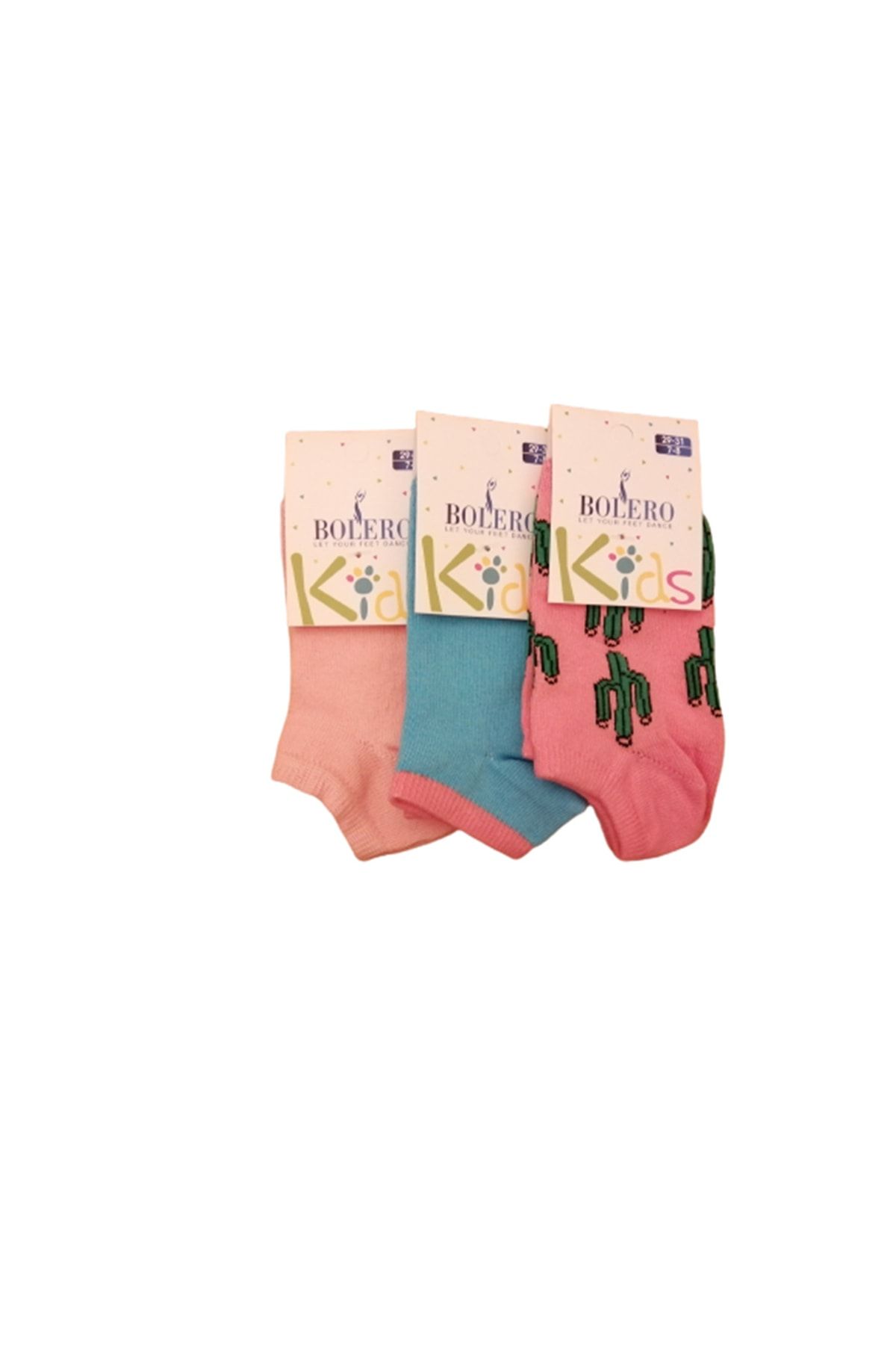 Bolero 3'lü Kız Çocuk Patik Çorabı