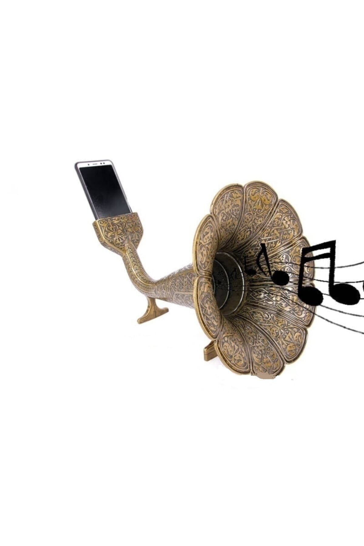 Kelepir Fırsatlar Antik Bakır Renkli Metal Gramafon Tarzı Akustik Eko Sesli Cep Telefonu Ses Yükselticisi