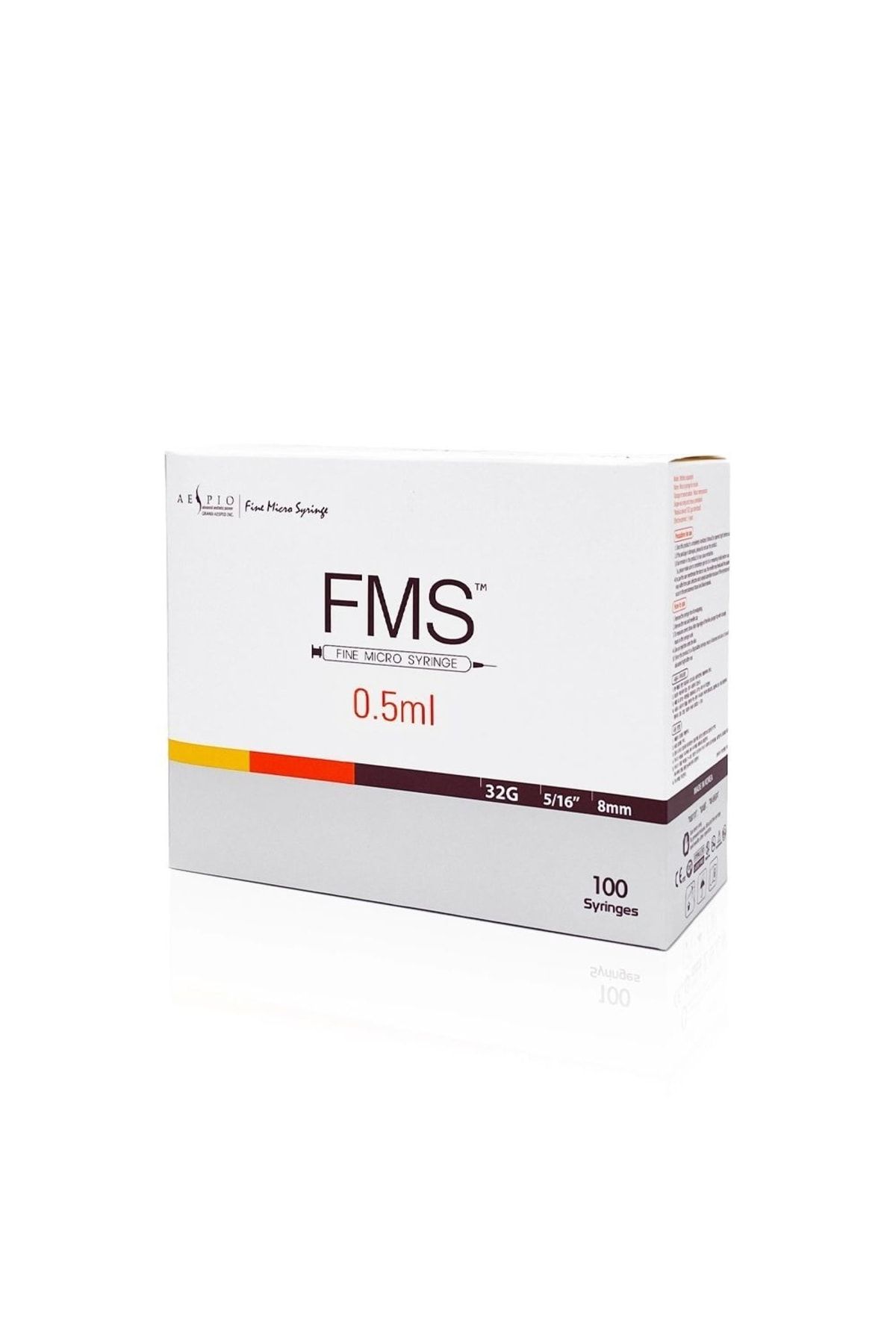 FMS Micro Fine Insülin Enjektörü 0.5 Ml Enjektör Şırınga (32g X 8mm) - 100 Adet
