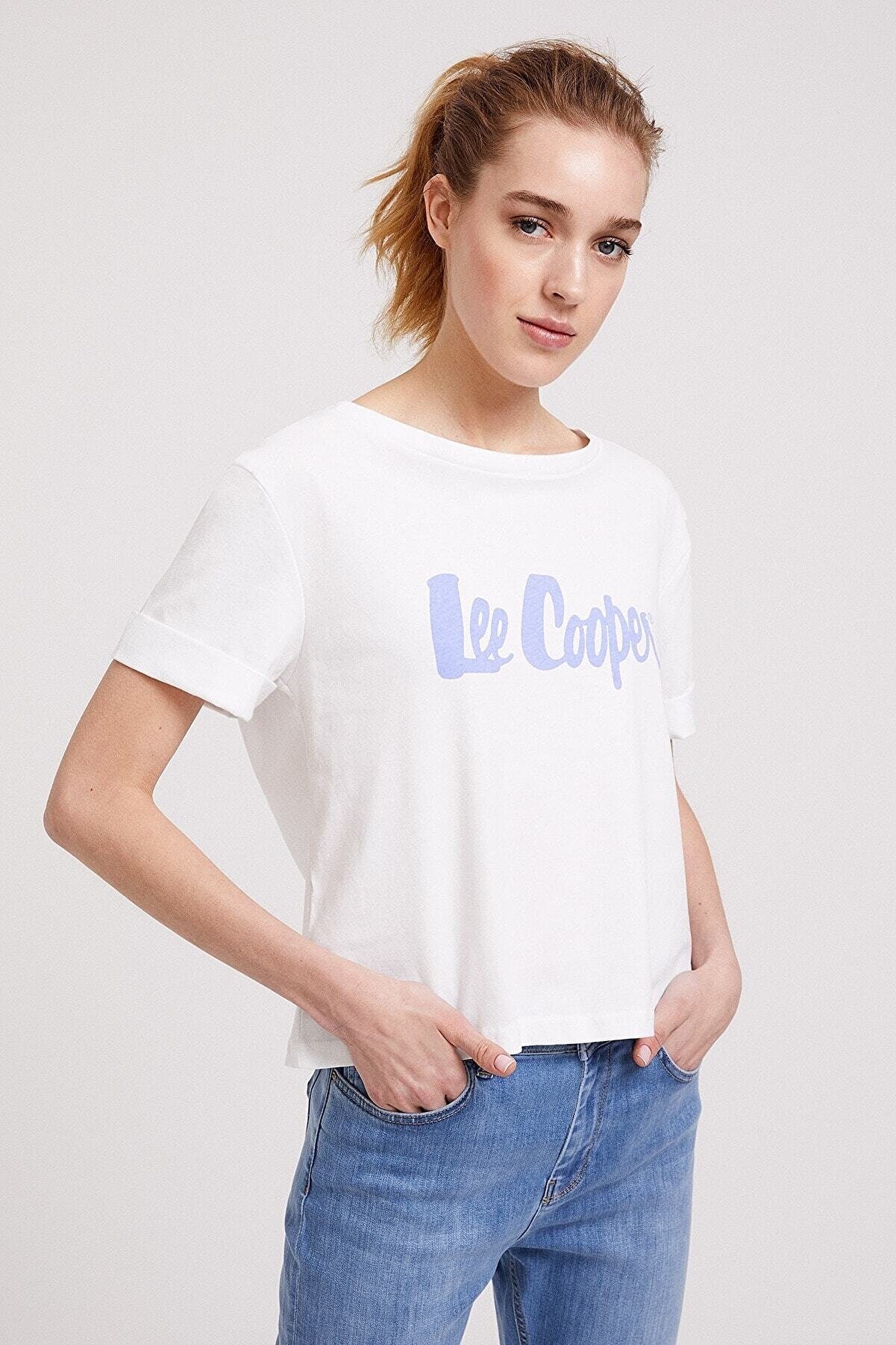 Lee Cooper Kadın Londons O Yaka T-Shirt Beyaz 202 LCF 242026