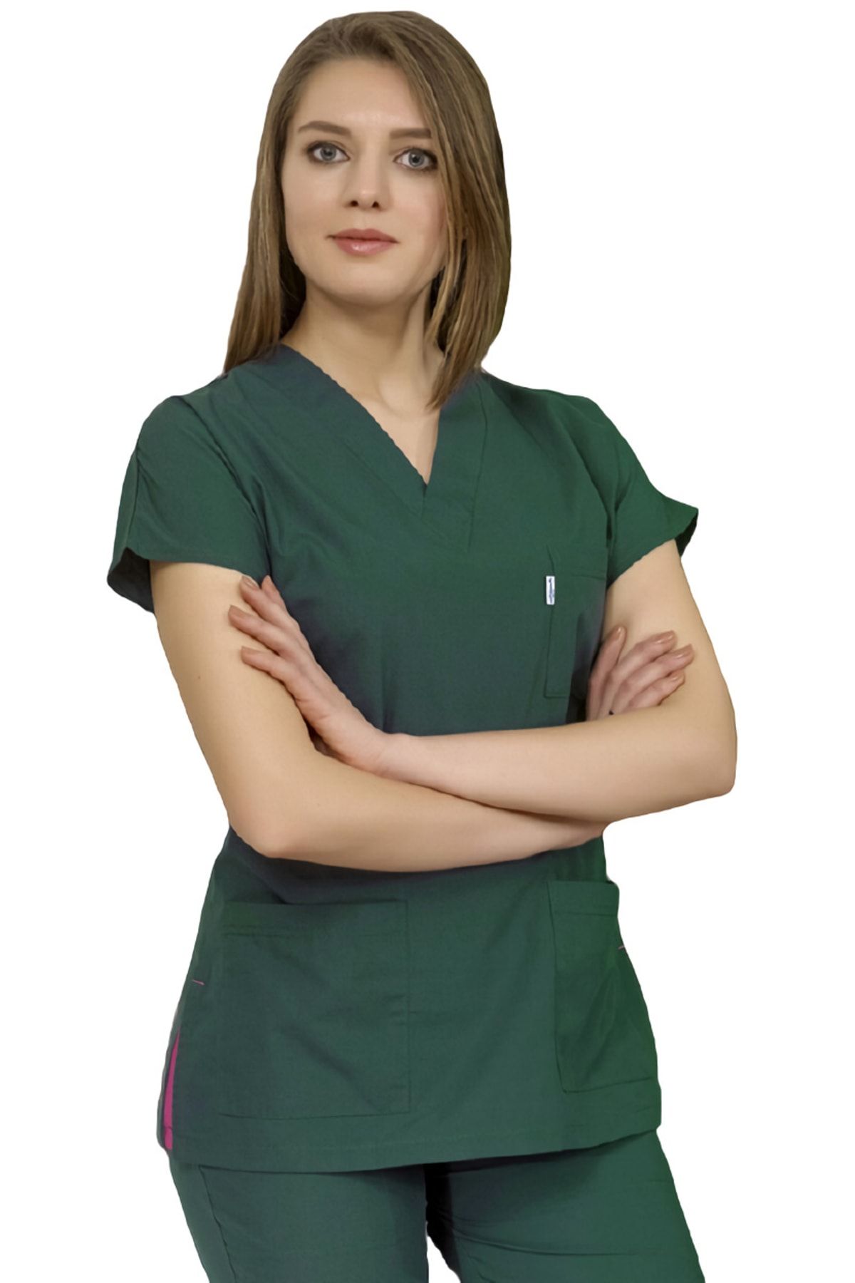 ÇİZGİ MEDİKAL Avcı Yeşili Dr. Greys (Terikoton Ince Kumaş) Scrubs Cerrahi Takım