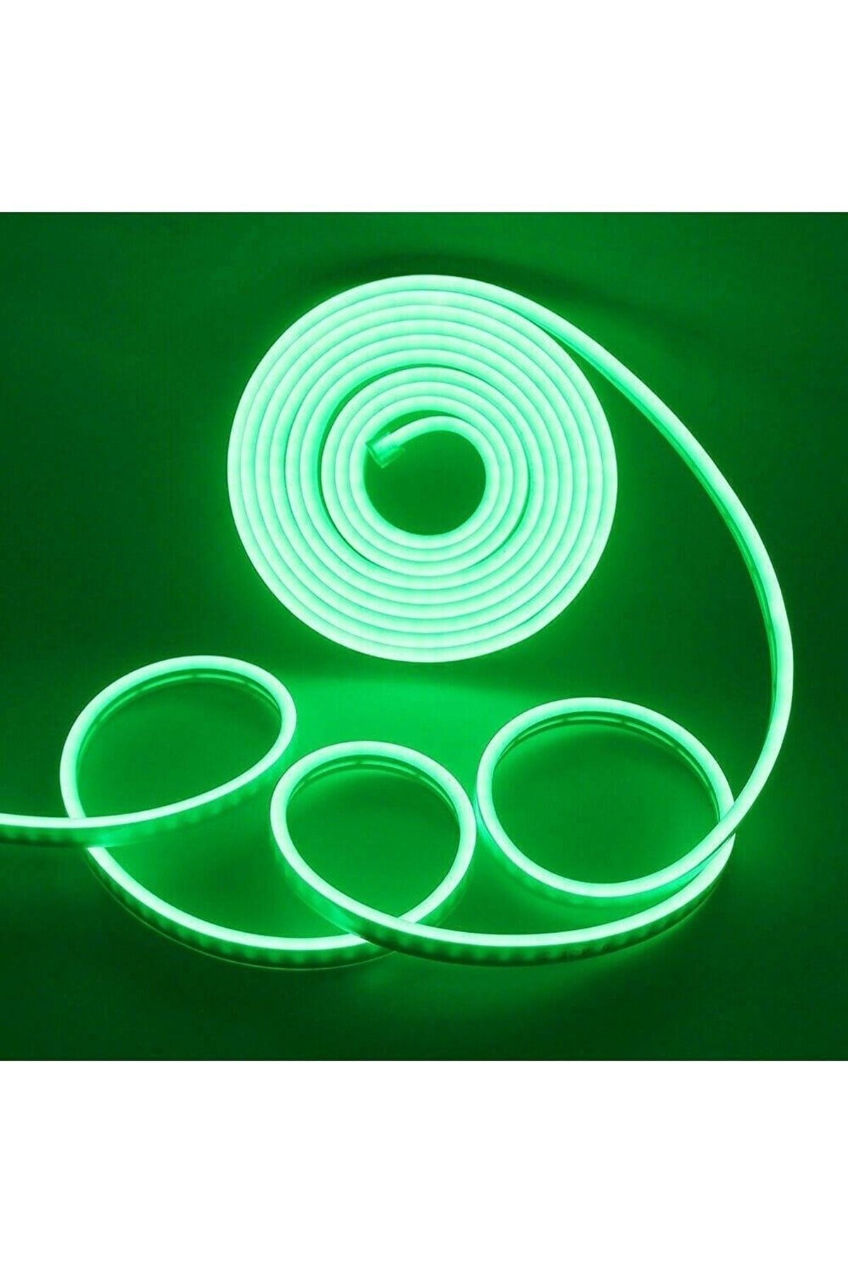 HYL 12 Volt Yeşil Neon Led Işık | Neon Şerit Led Esnek Silikonlu Aydınlatma 1 Metre Tak Çalıştır