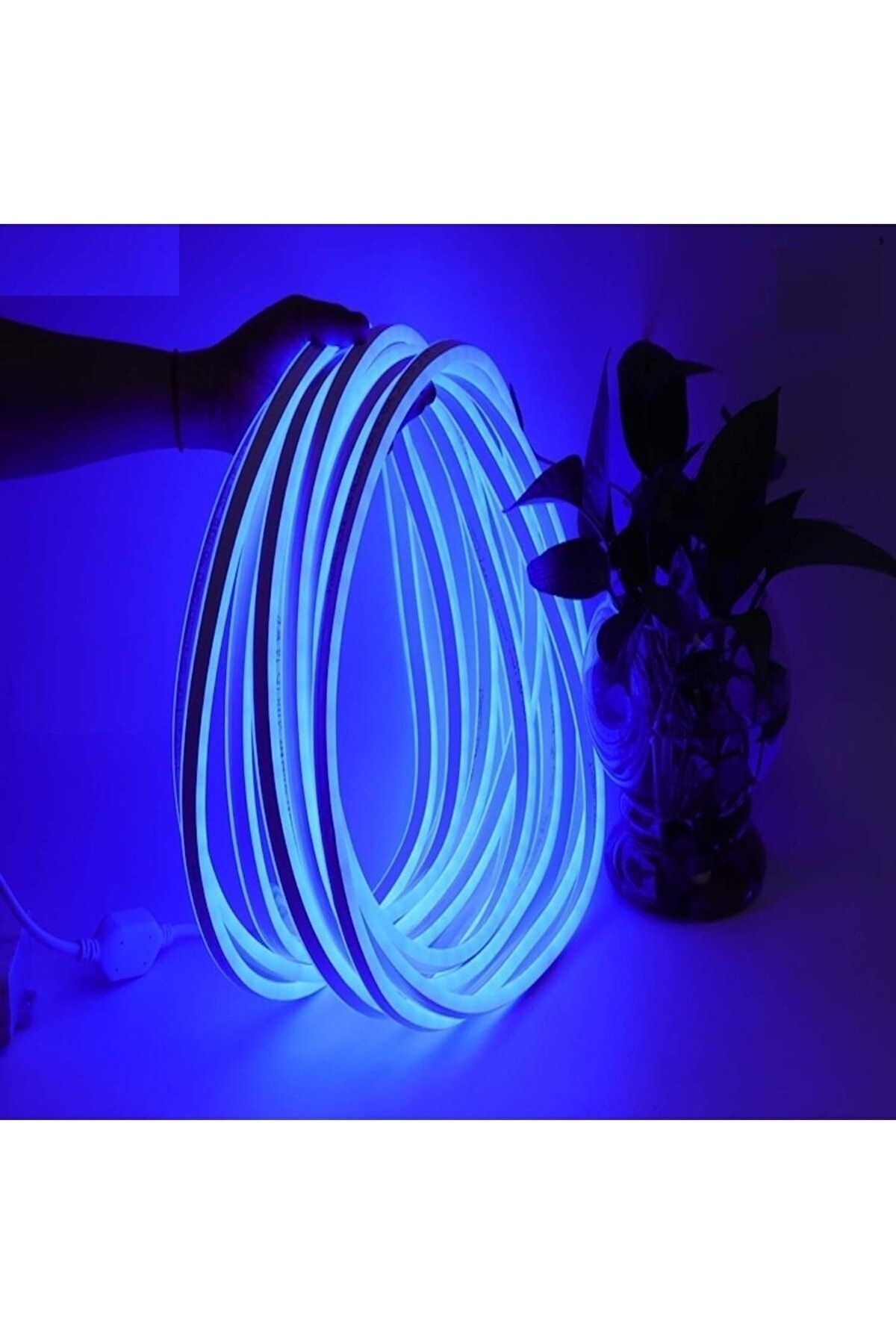HYL 12 Volt Mavi Neon Led Işık | Neon Şerit Led Esnek Silikonlu Aydınlatma 1 Metre Tak Çalıştır