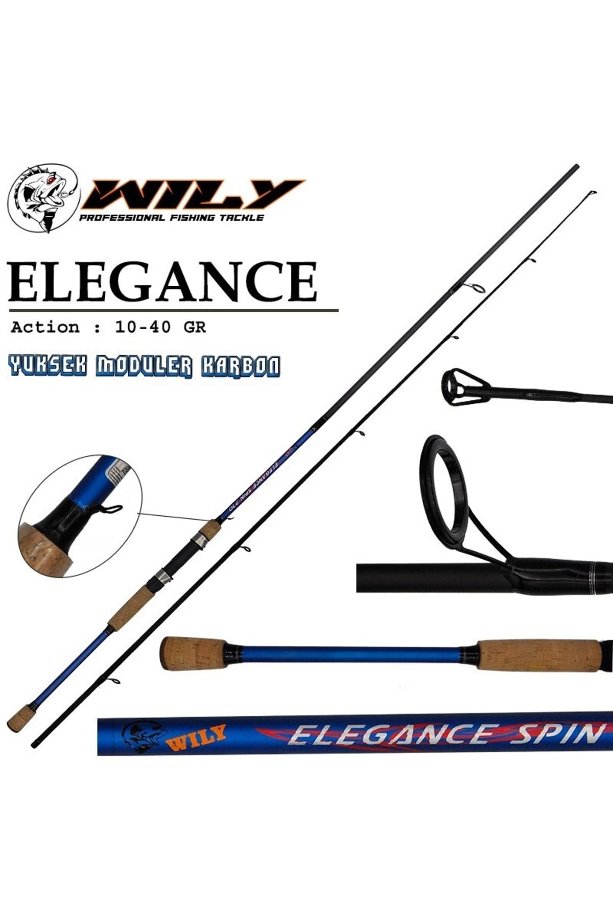 Wily Elegance Model 270 Cm Balıkçı Spin Olta Kamış 10 - 40 Gr