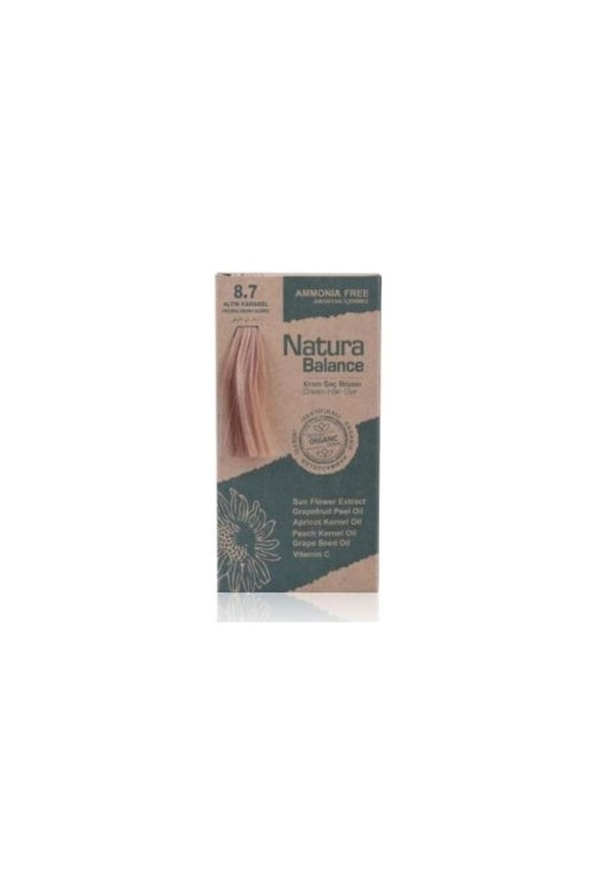 Natura Balance Krem Saç Boyası 8.7 Altın Karamel Organik
